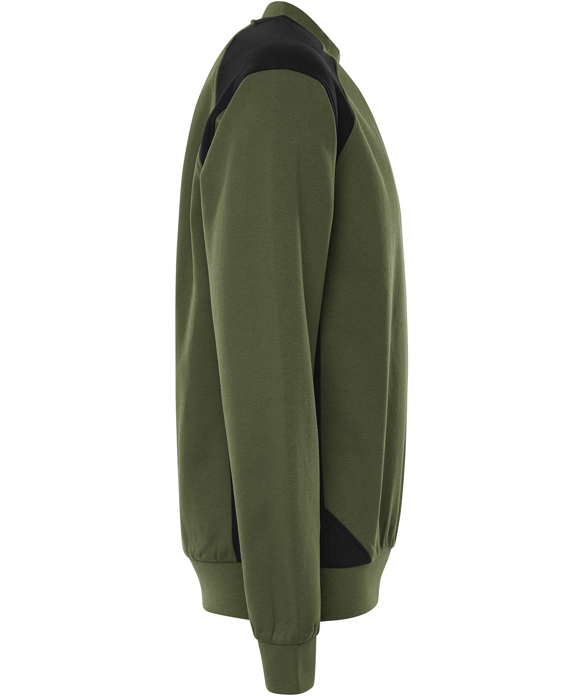 Fristads sweatshirt 7048 GSM, Milit&auml;rgr&ouml;n/Svart, large image number 2