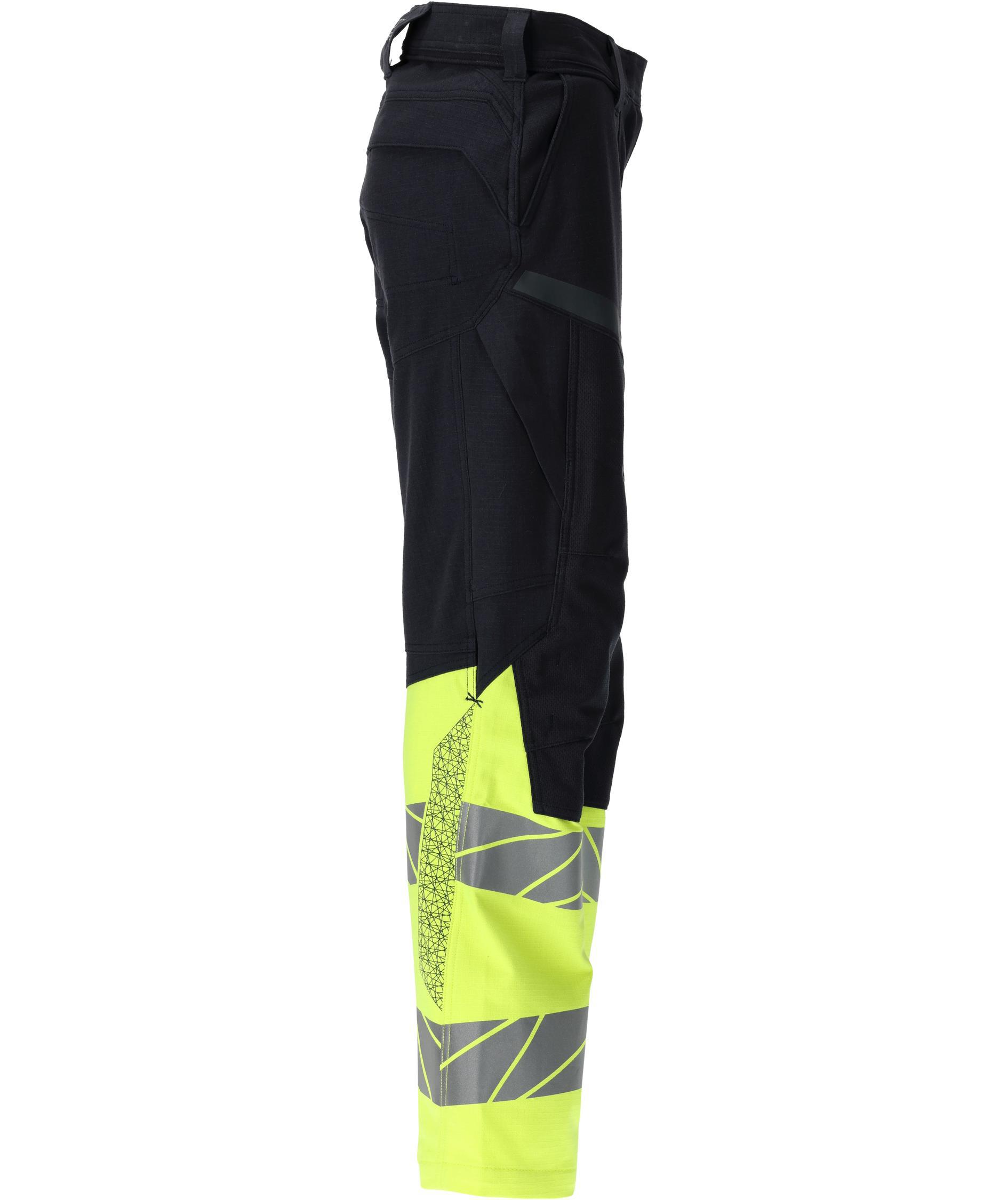 Mascot Accelerate Multisafe diamond fit dame arbeidsbukse full stretch, M&oslash;rk Marine/Hi-Vis Gul, large image number 2