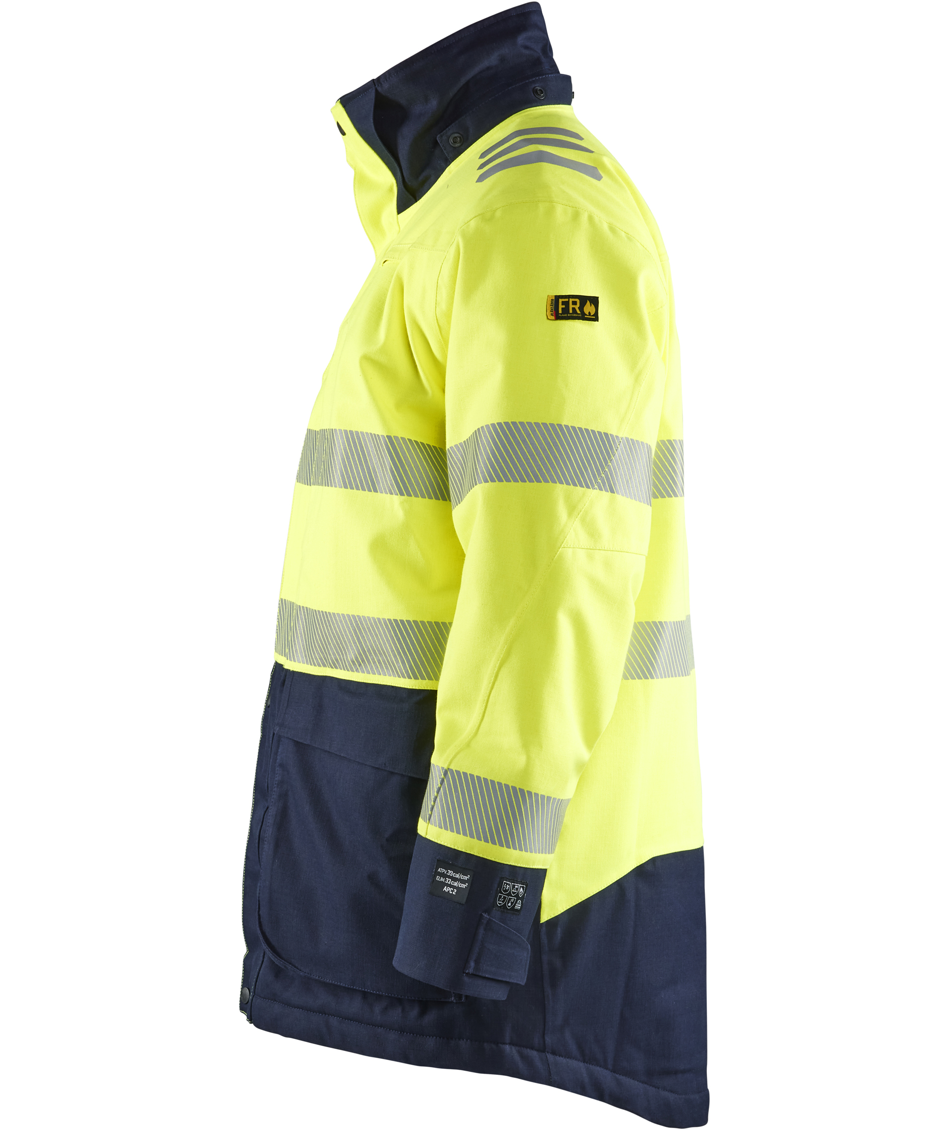 Bl&aring;kl&auml;der Multinorm vinter parkajakke, Hi-Vis gul/marine, large image number 3