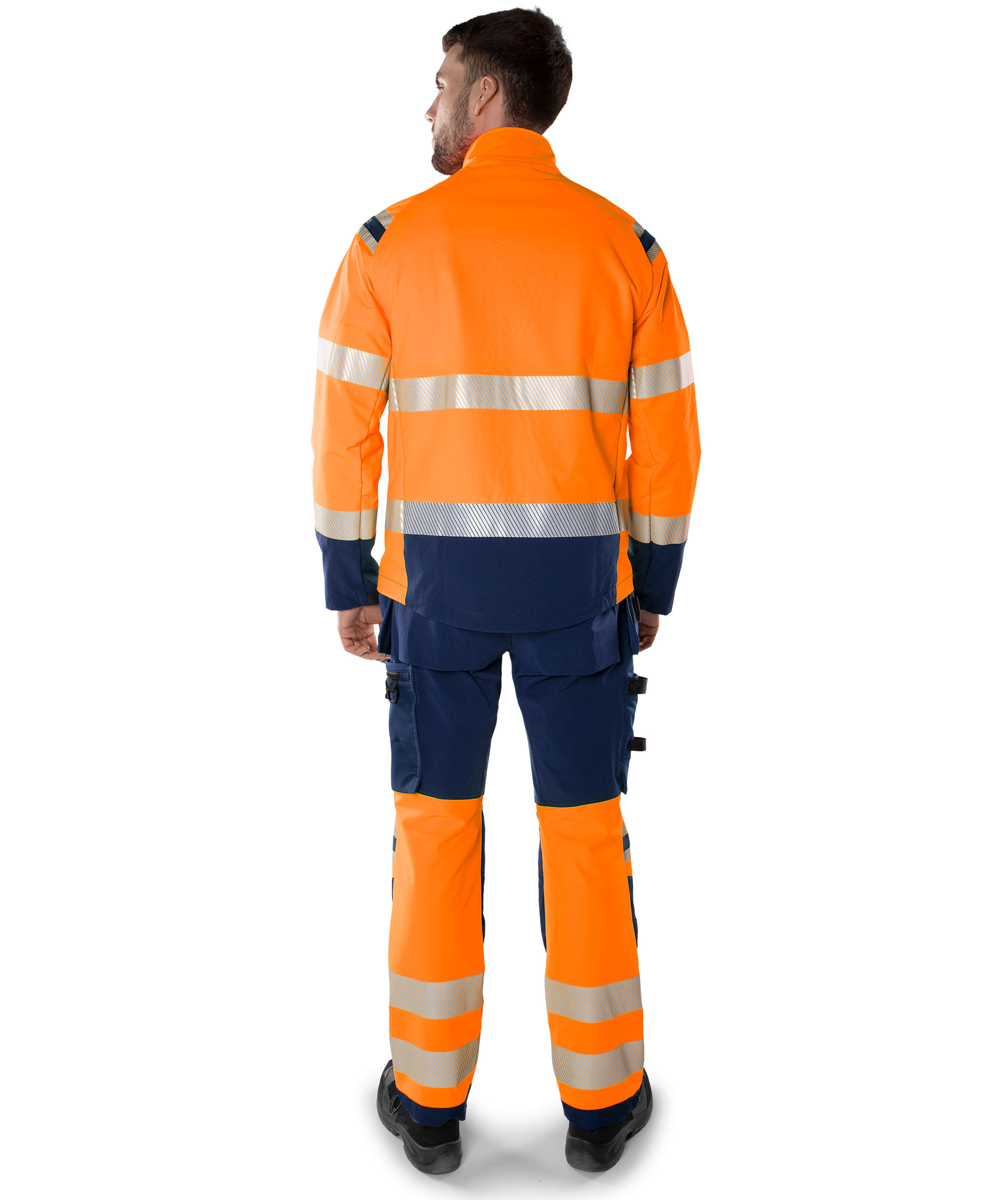 Fristads Green hantverksbyxa full stretch 2643 GSTP, Varsel Orange/Marinbl&aring;, large image number 3