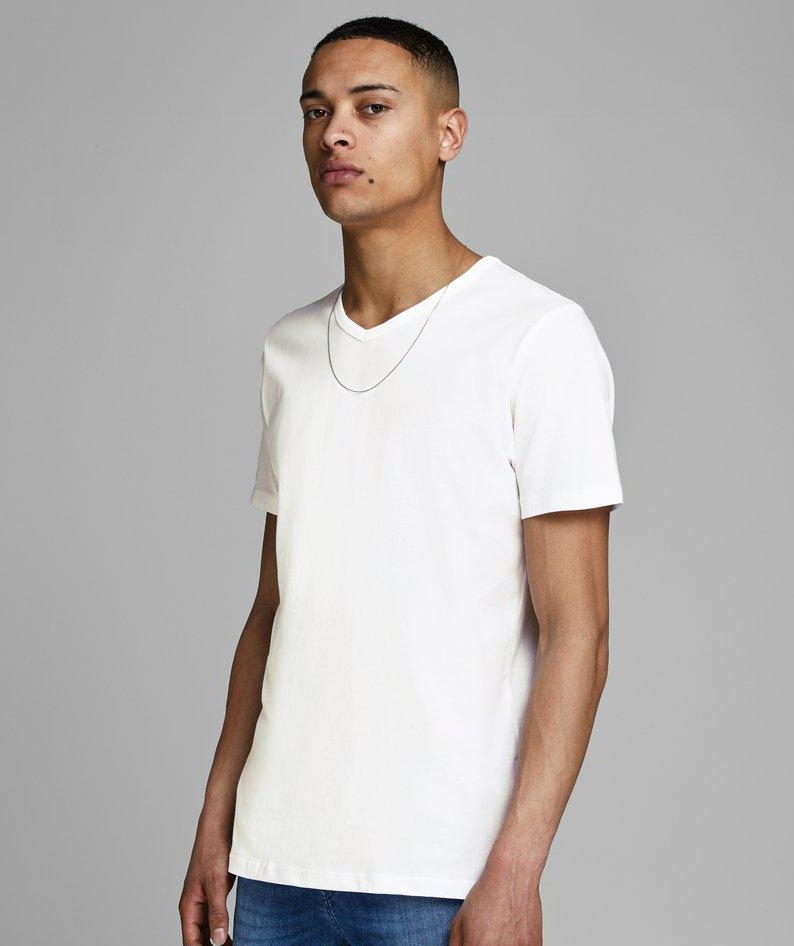 Jack & Jones JABASIC 2-pak kort&aelig;rmet undertr&oslash;je, Hvid, large image number 4