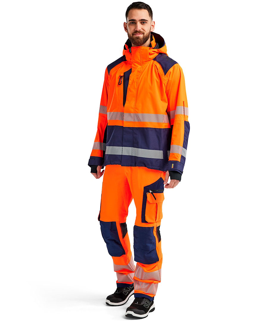Bl&aring;kl&auml;der skaljakke, Hi-Vis Orange/Marine