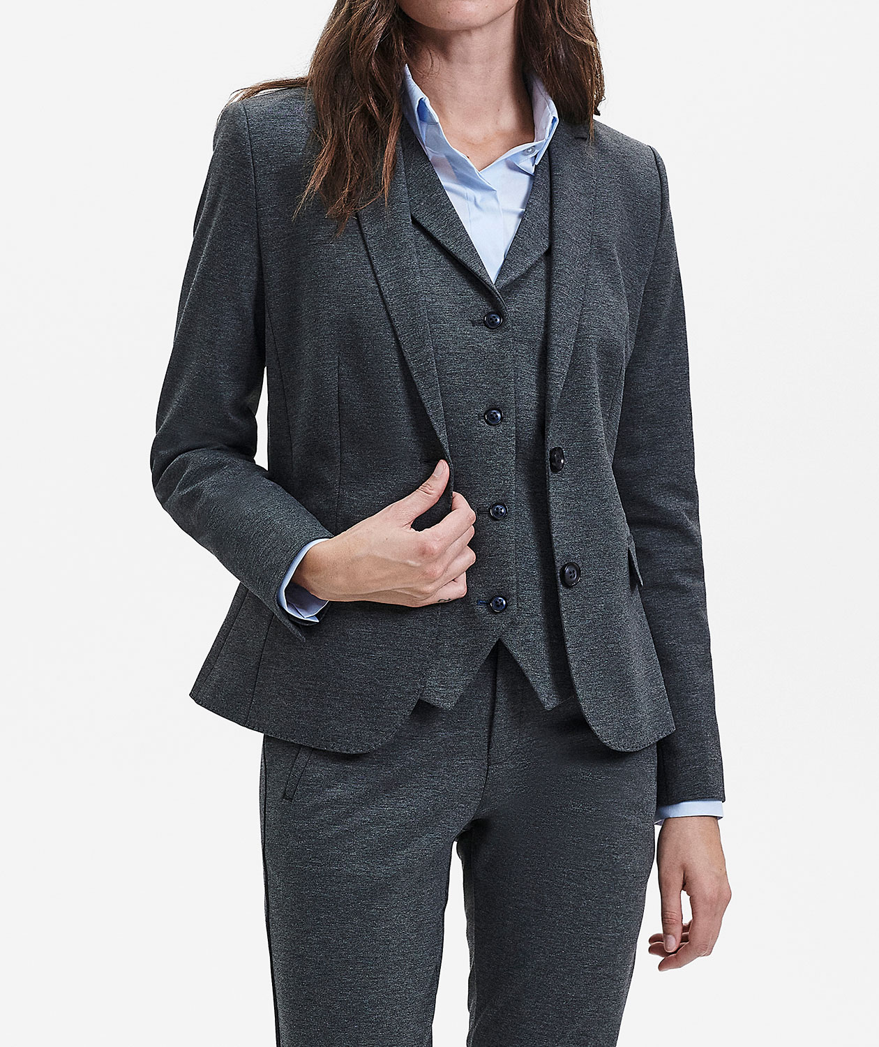 Sunwill Extreme Flex Modern fit women's waiscoat, Charcoal, large image number 3