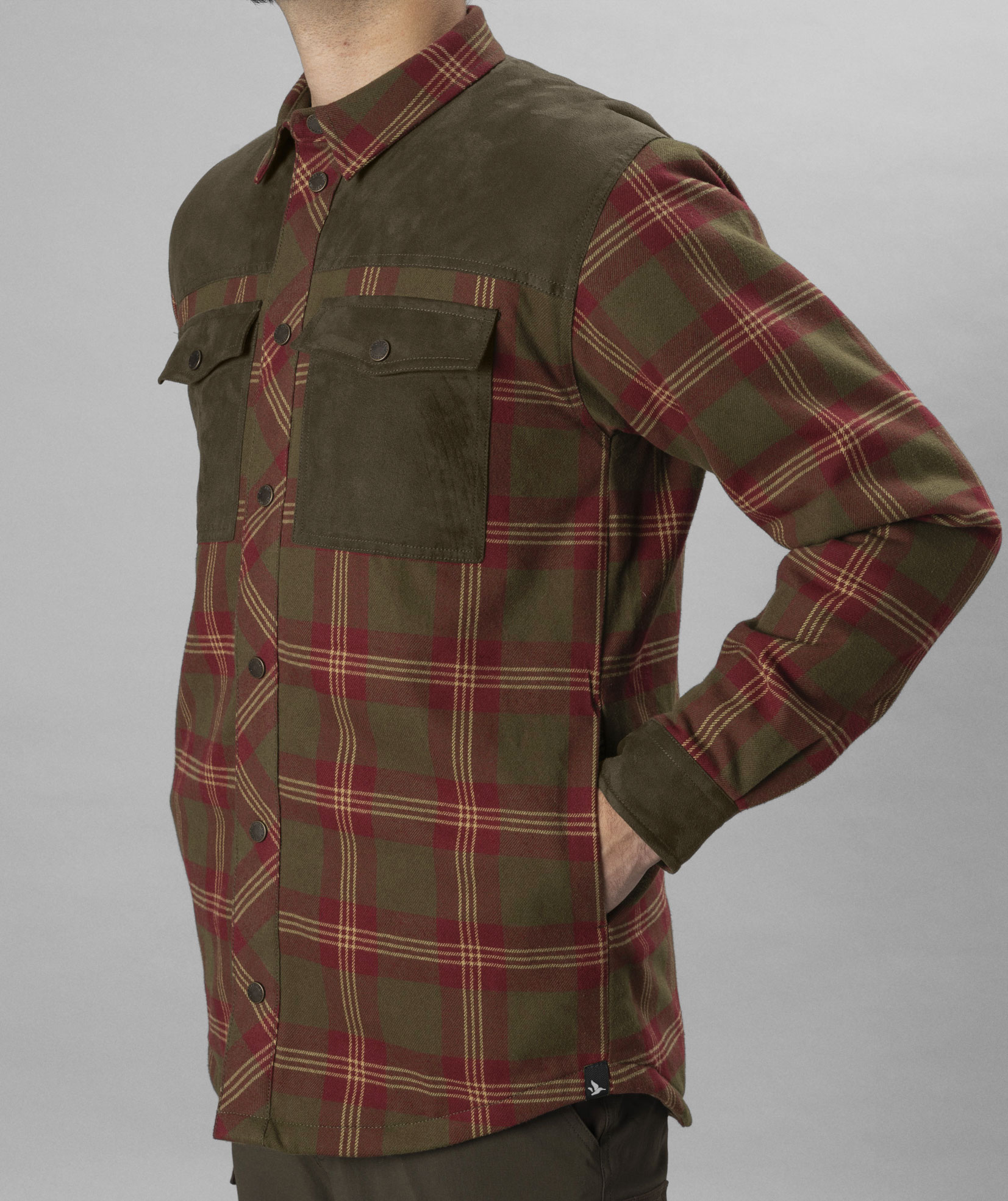 Seeland Vancouver flannel  overshirt, Red Check, large image number 3