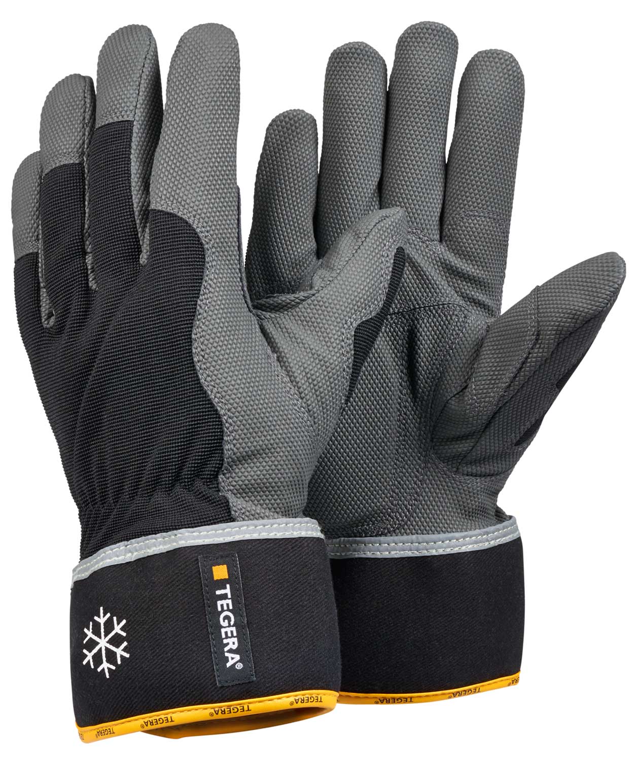 Tegera 9112 vinter arbeidshansker, Svart/Gr&aring;/Gul