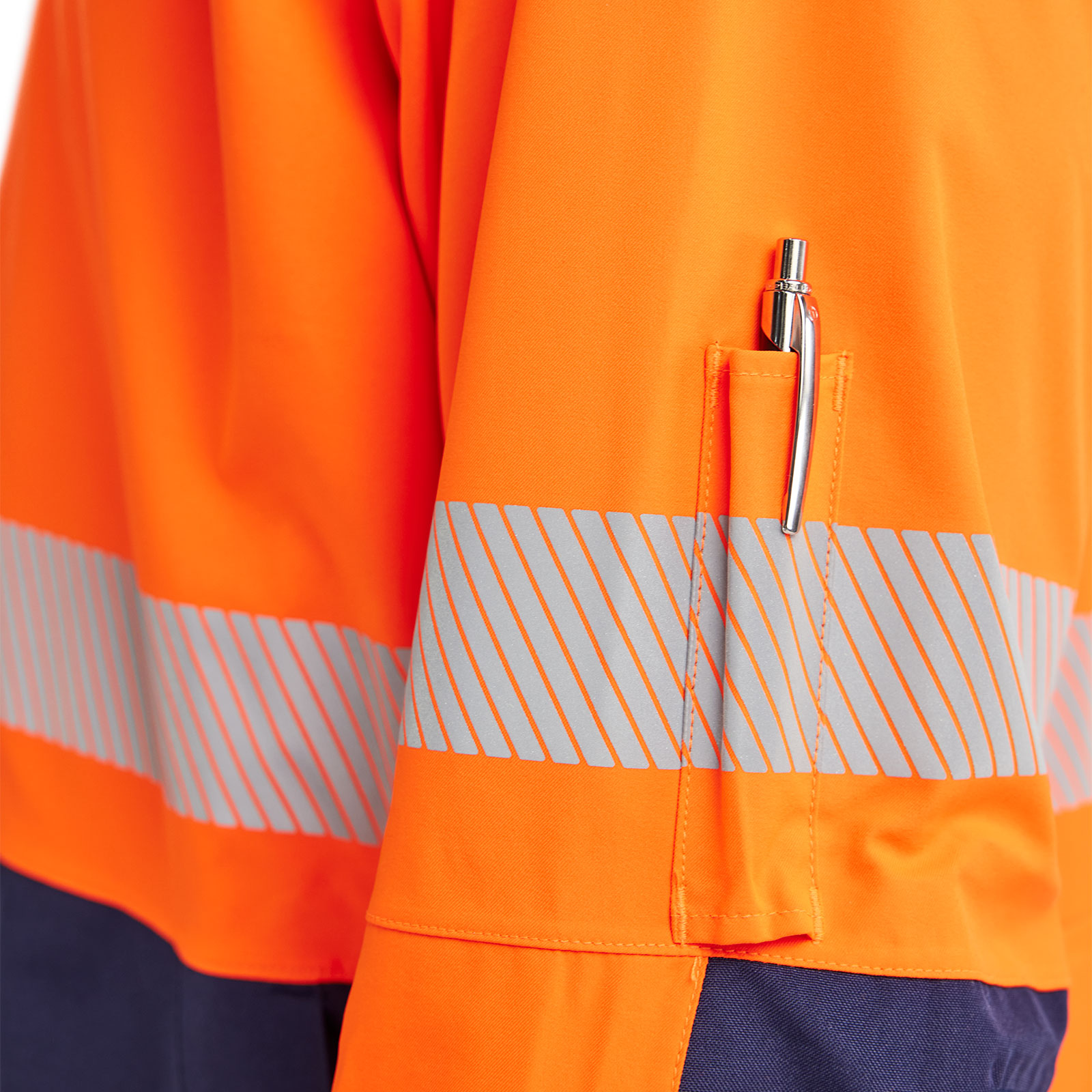 Bl&aring;kl&auml;der vinter parkas, Varsel Orange/Marinbl&aring;, large image number 8