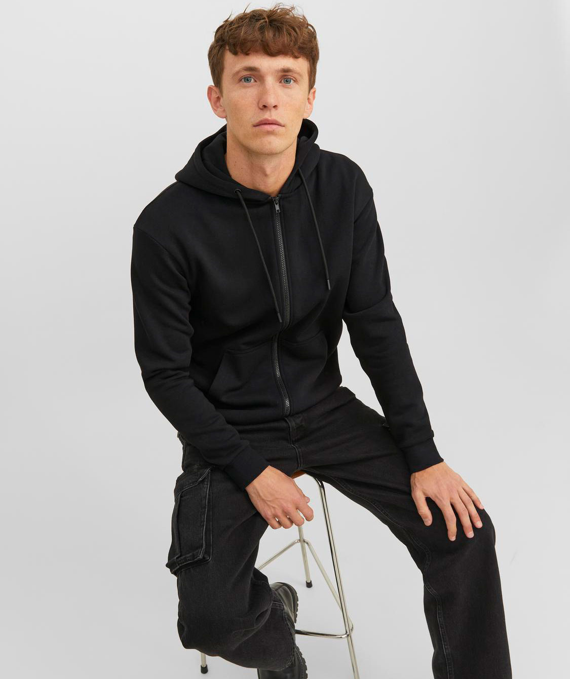 Jack & Jones JJEBRADLEY hettegenser med glidel&aring;s, Black, large image number 6