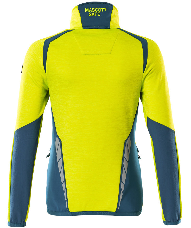 Mascot Accelerate Safe dame fleecegenser, Hi-Vis Gul/M&oslash;rk Petroleum, large image number 1