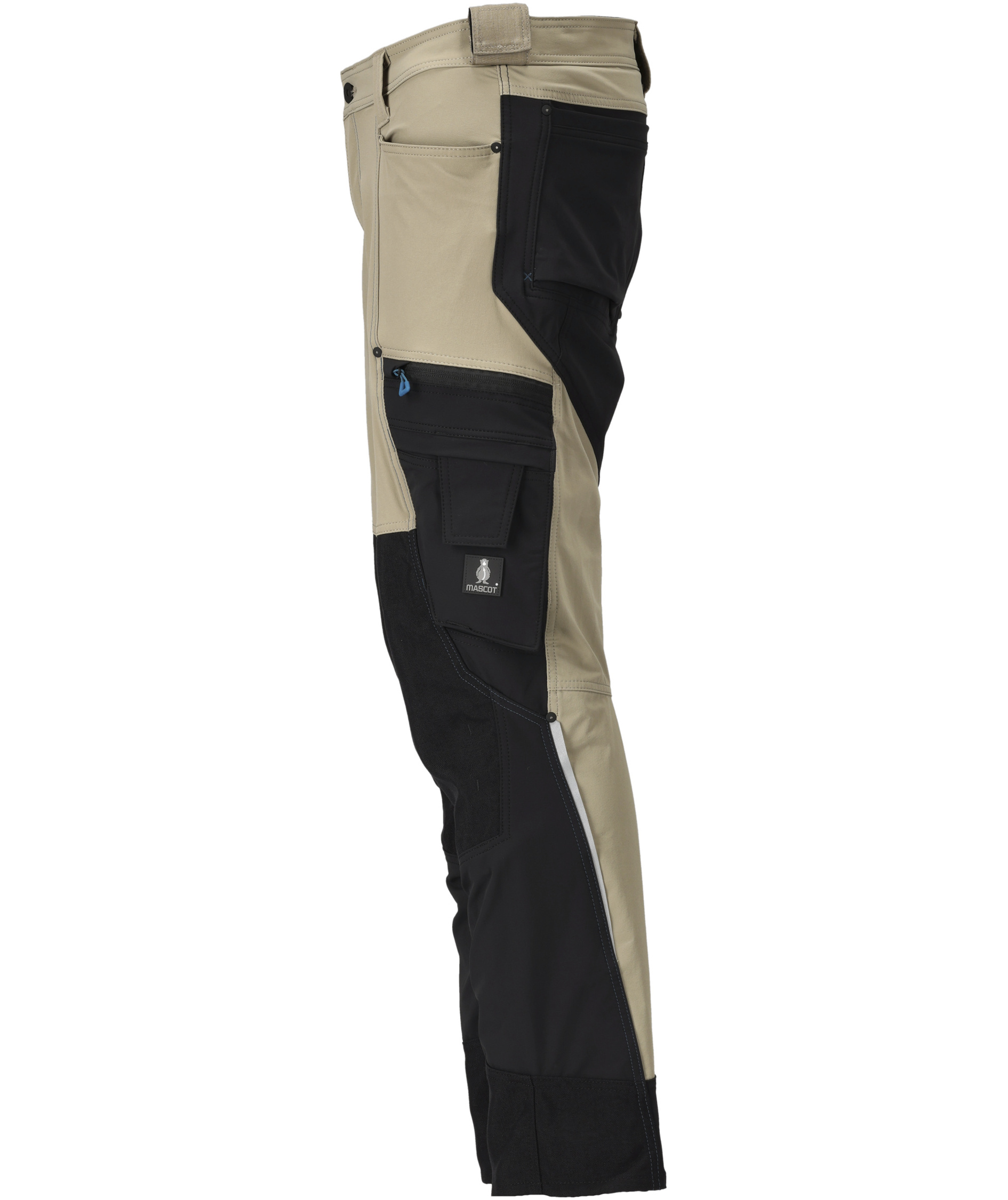 Mascot Advanced arbejdsbukser full stretch, Lys khaki/sort, large image number 3