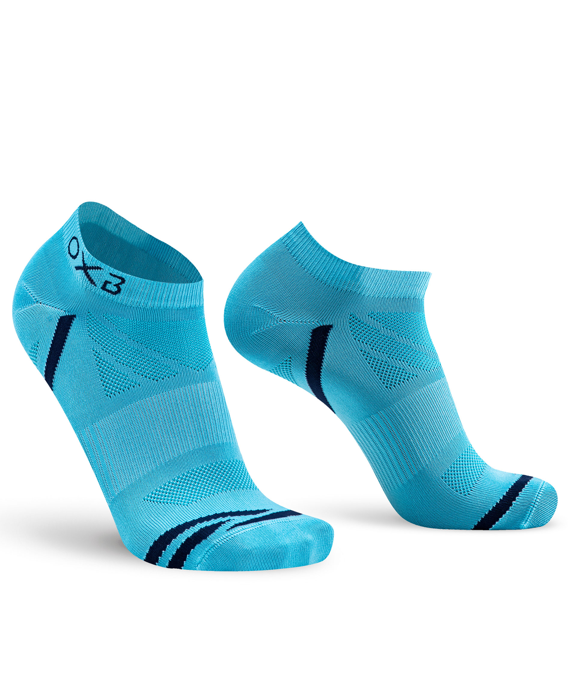 Oxyburn Everyday 2-pack ankelstr&oslash;mper, Lysebl&aring;/sort