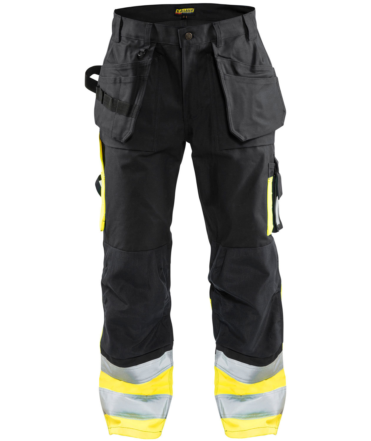 Bl&aring;kl&auml;der h&aring;ndv&aelig;rkerbukser, Sort/Hi-Vis Gul, large image number 0