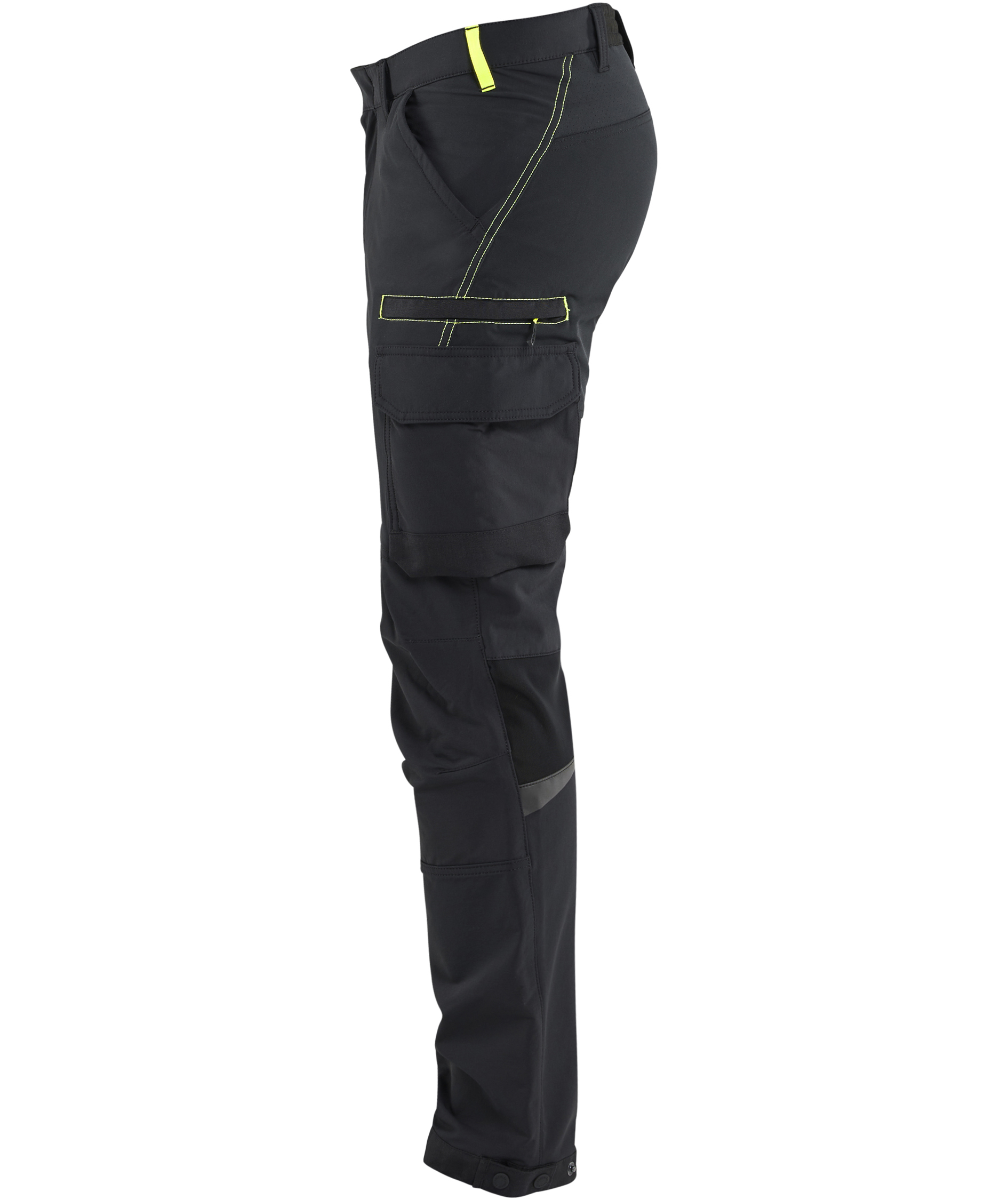 Bl&aring;kl&auml;der servicebukse full stretch, Svart/Gul, large image number 4