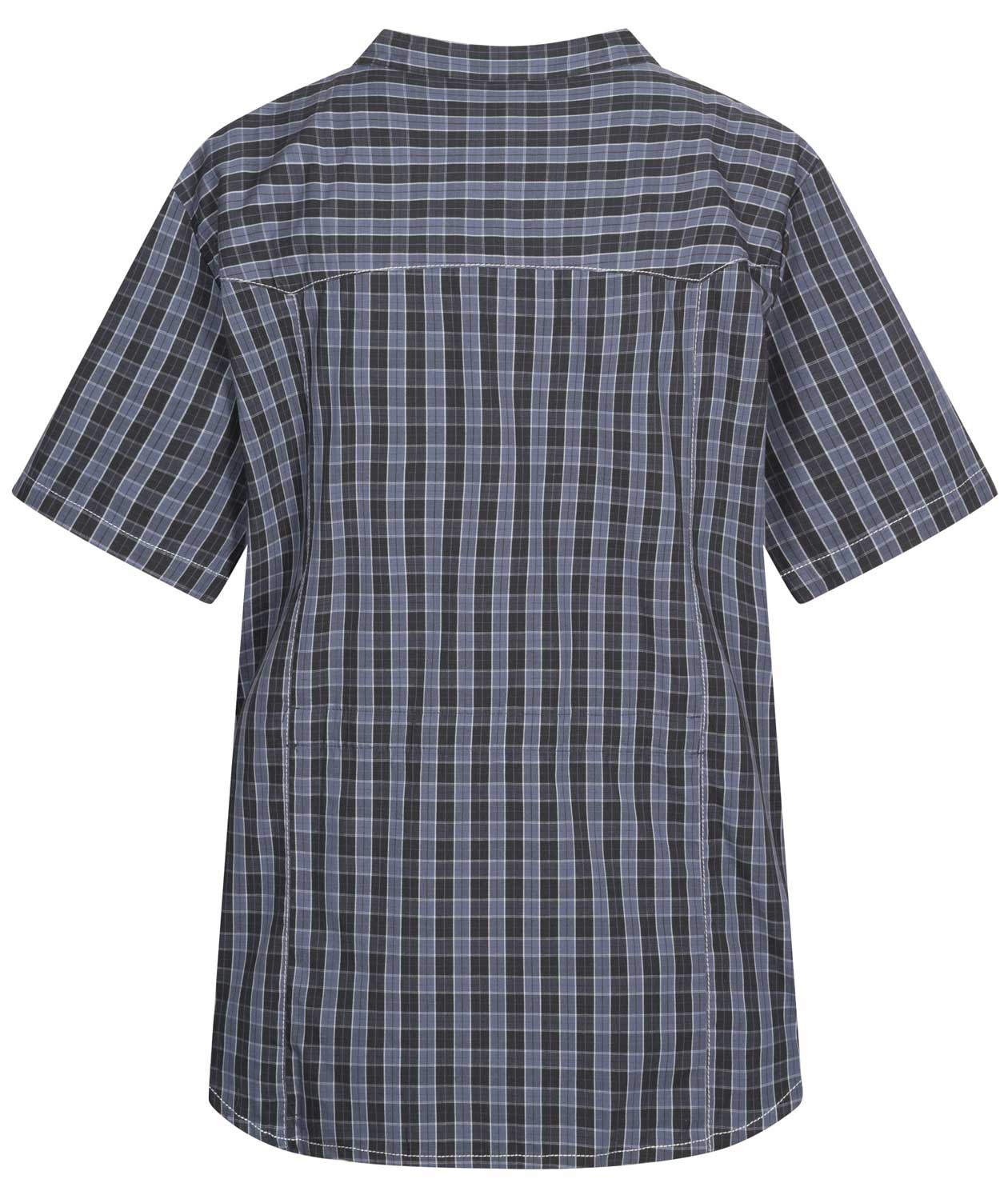 Kentaur kort&auml;rmad skjorta dam, Svart/Bl&aring; Rutig