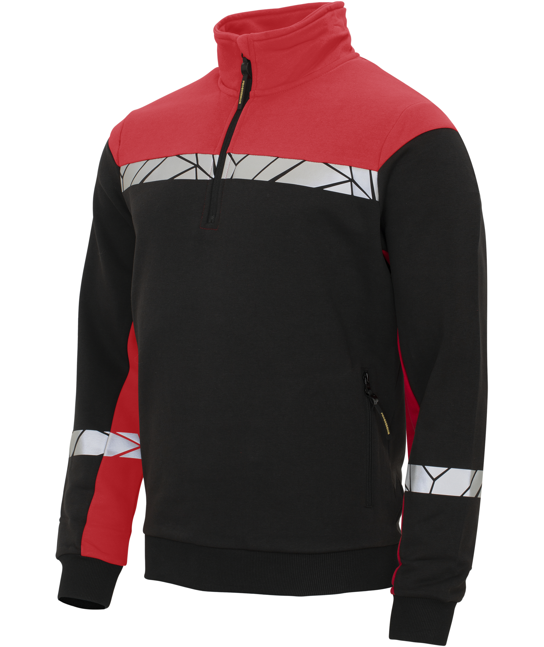 ProJob half zip sweatshirt 7102, Black/Red, large image number 4