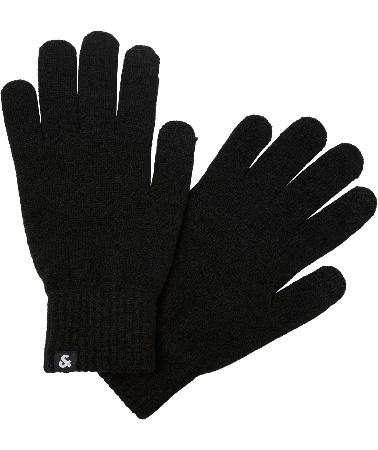 Jack & Jones JACBARRY stickade handskar, Black, Black, large image number 3