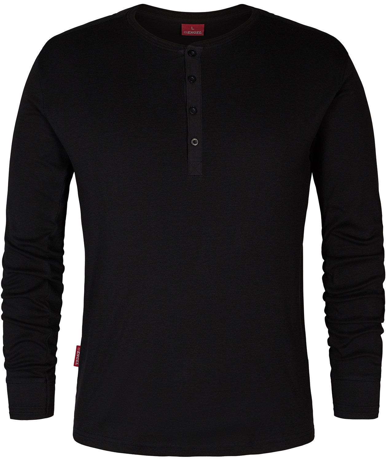 Engel Extend langermet Grandad T-skjorte, Svart, Svart, swatch