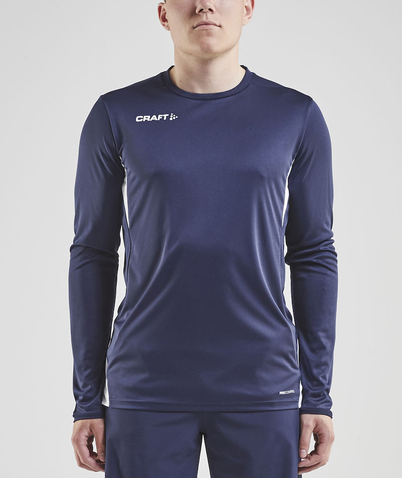 Craft Pro Control Impact l&aring;ng&auml;rmad T-shirt, Navy/Vit