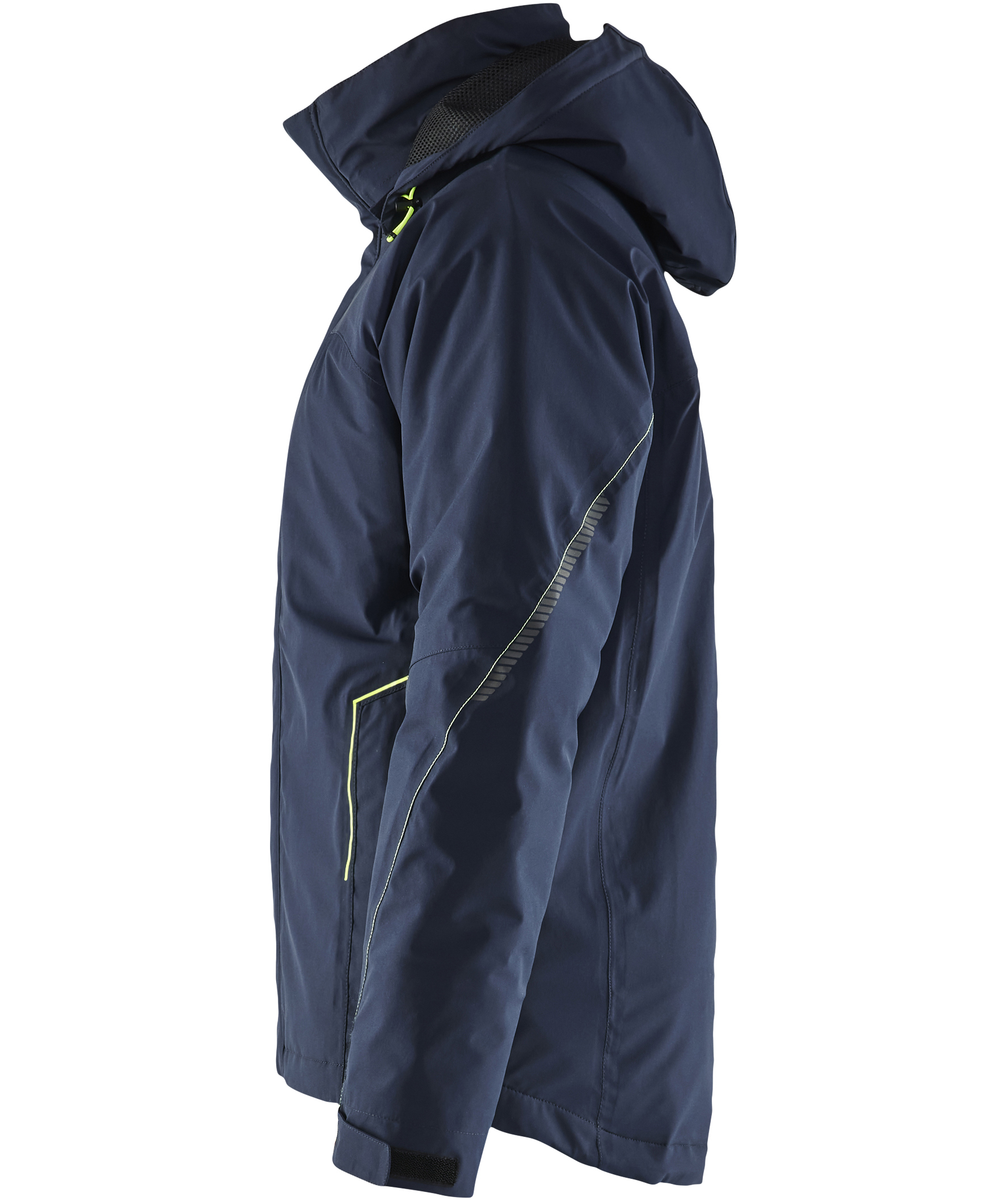 Bl&aring;kl&auml;der dame jakke full stretch, M&oslash;rk Marine/Hi-Vis Gul, large image number 4