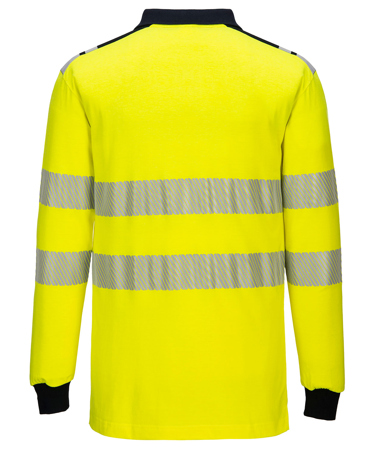 Portwest PW3 FR lang&auml;rmliges Poloshirt, Hi-Vis gelb/marine
