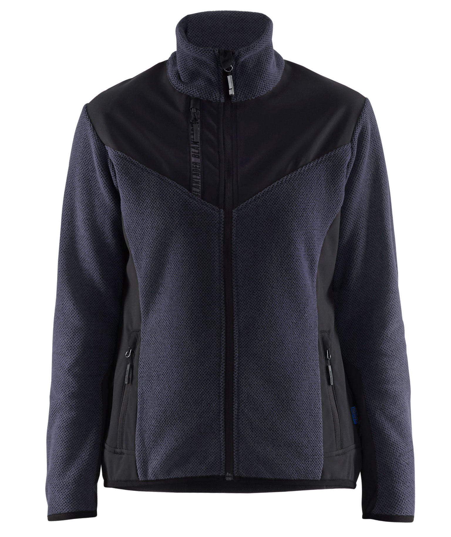 Bl&aring;kl&auml;der stickadjacka med softshell dam, Dark Marin/Svart