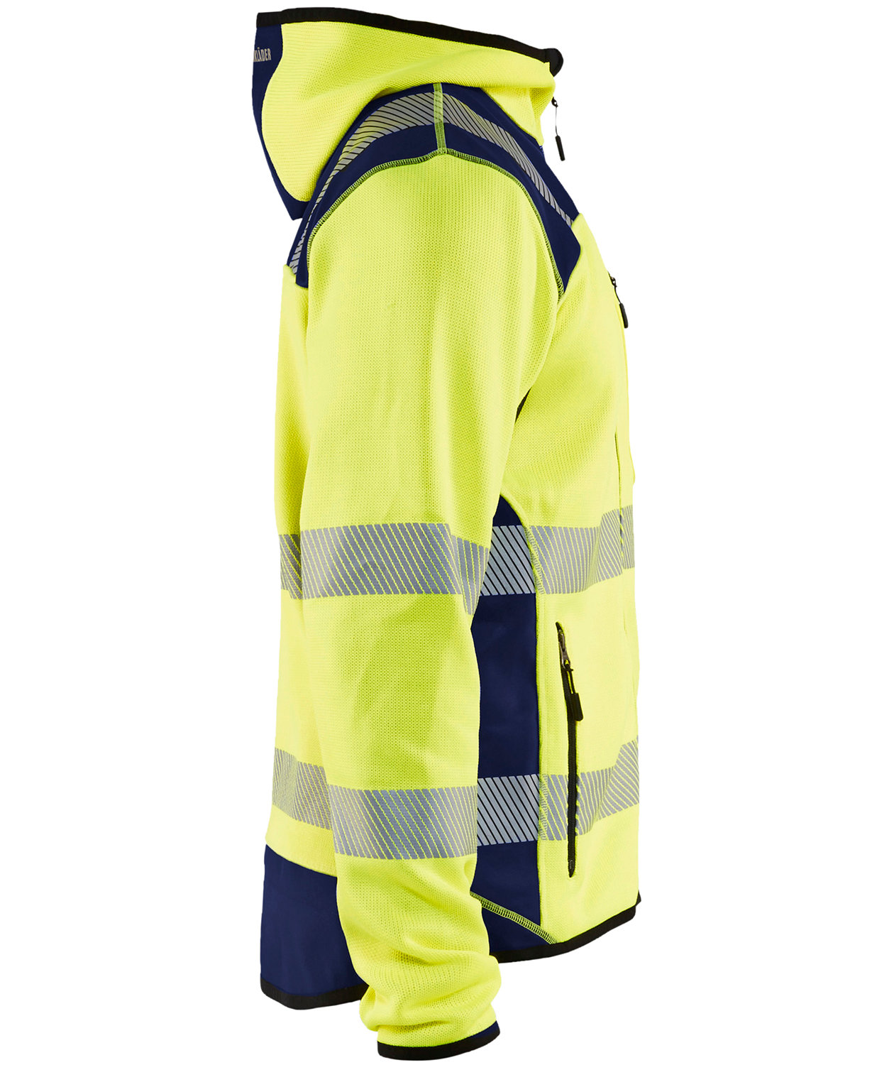 Bl&aring;kl&auml;der strikket softshelljakke, Hi-Vis gul/marinebl&aring;, large image number 3