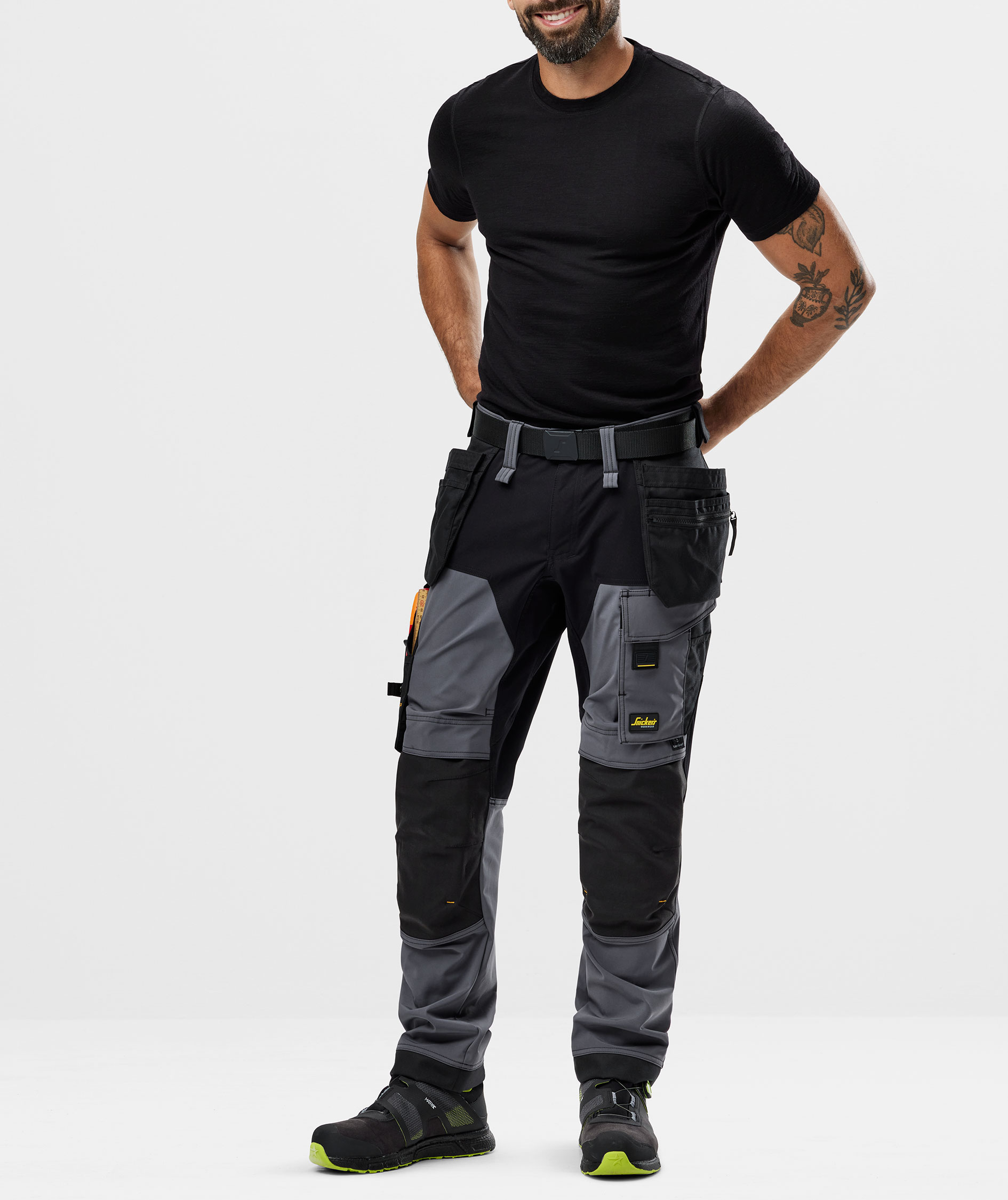 Snickers AllroundWork hantverksbyxa 6275 full stretch, Steel Grey/Black
