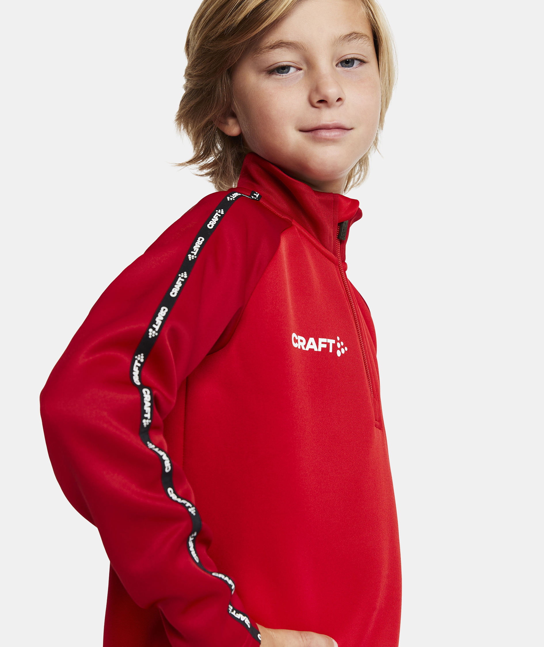Craft Squad 2.0 halfzip tr&aelig;ningstr&oslash;je til b&oslash;rn, Bright Red-Express, large image number 3