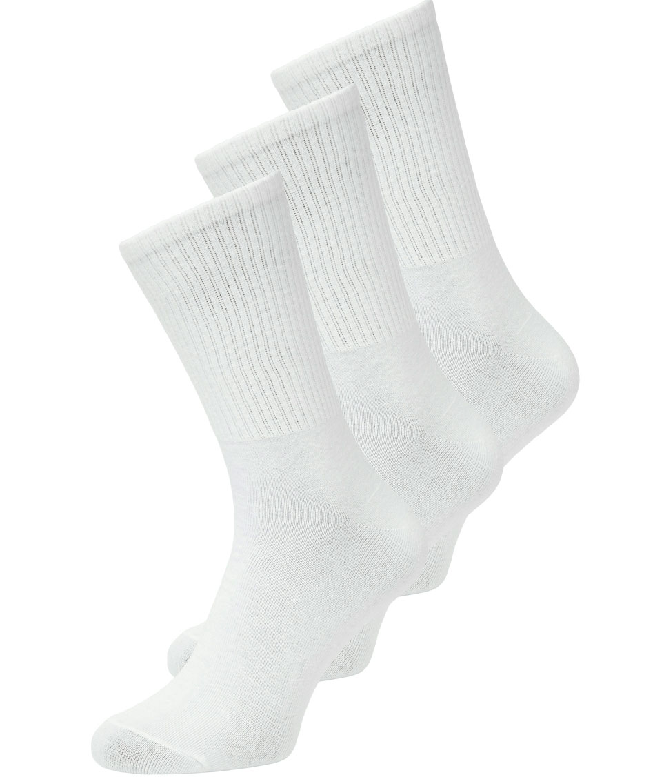 Jack & Jones JACCHARLES 3-pack tennisstrumpor, White