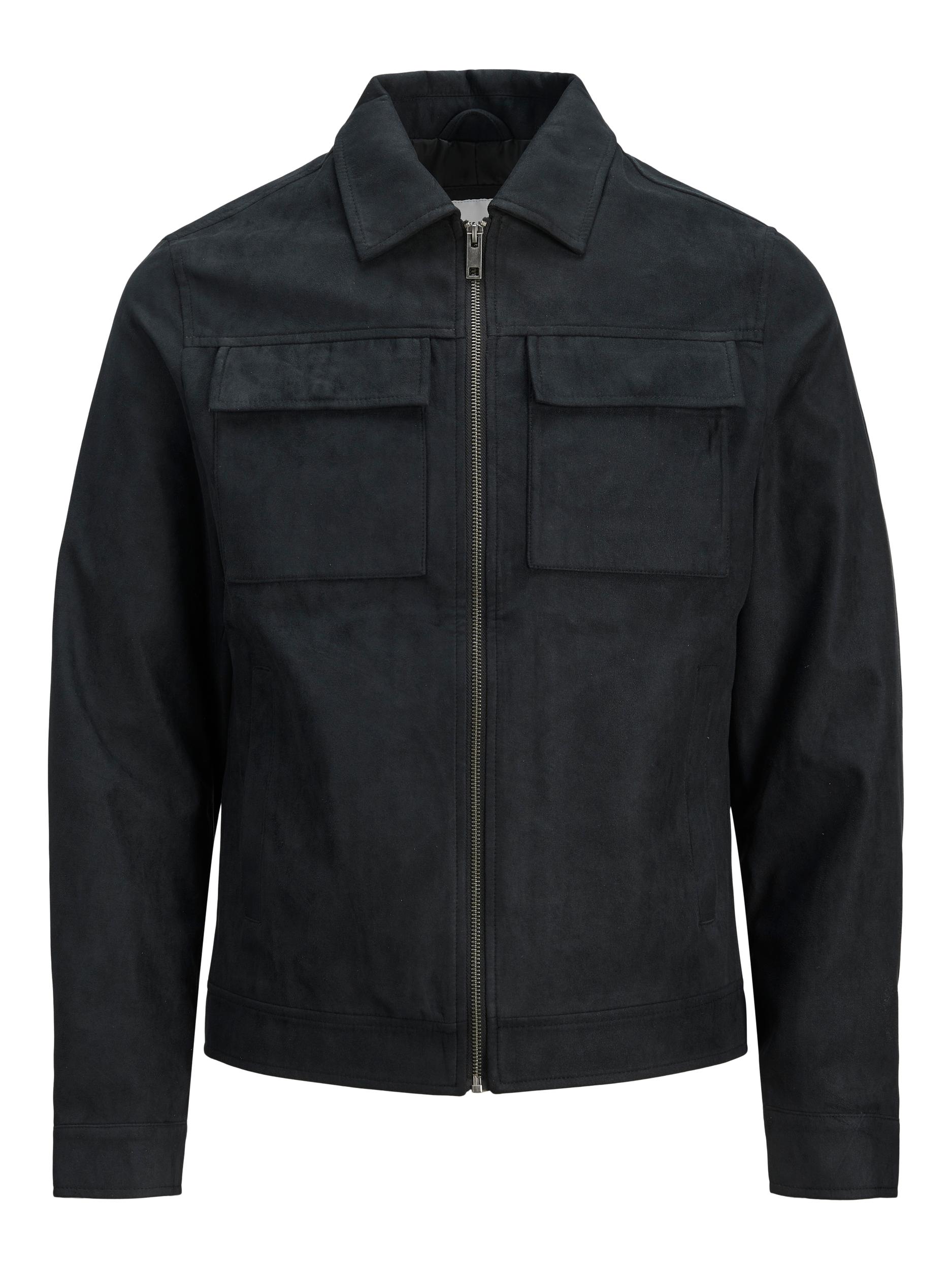 Jack & Jones JJEROCKY PAYTON imitert skinnjakke, Jet black, Jet black, swatch