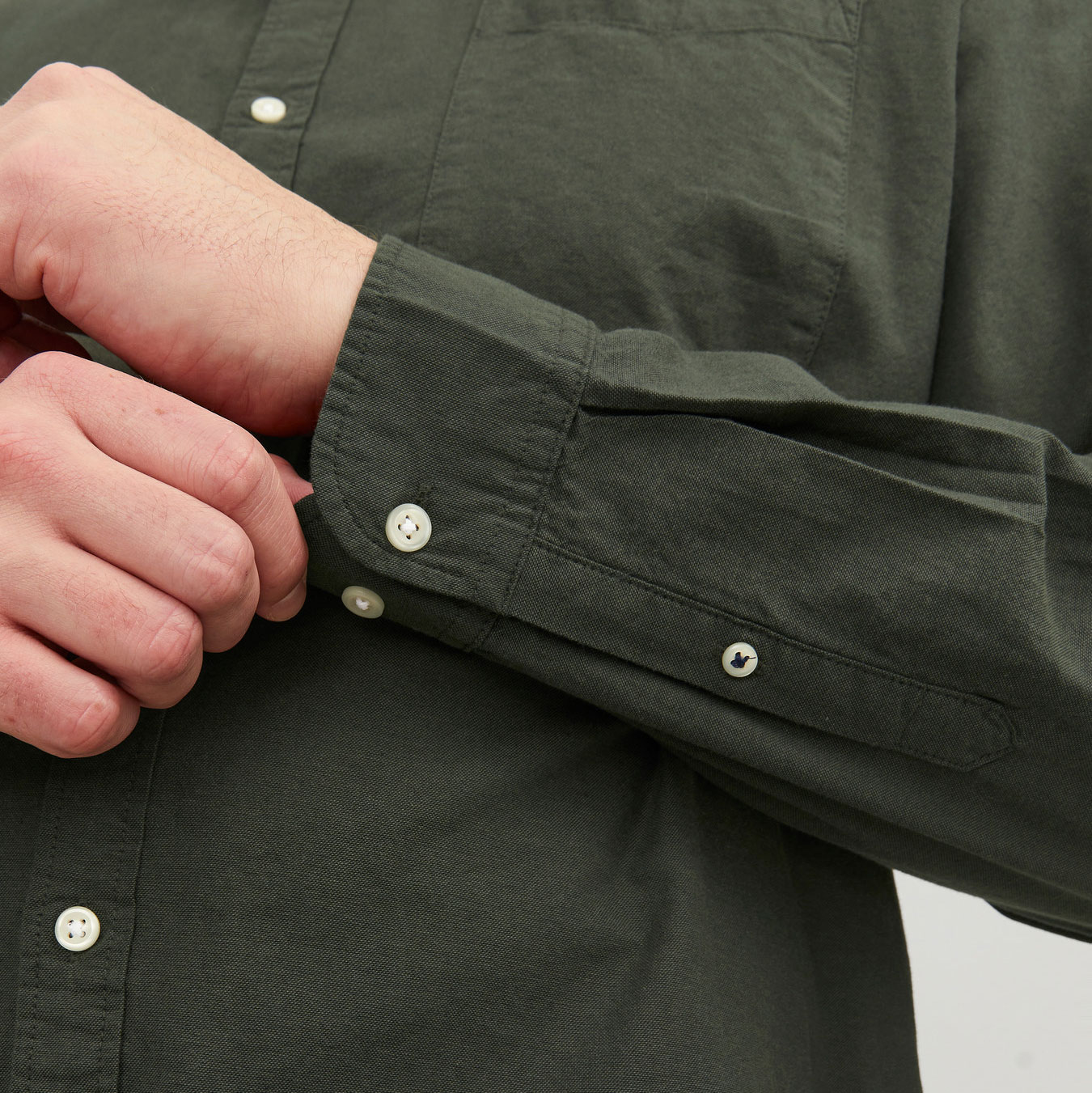 Jack & Jones Plus JJEOXFORD shirt, Forest Night, large image number 4