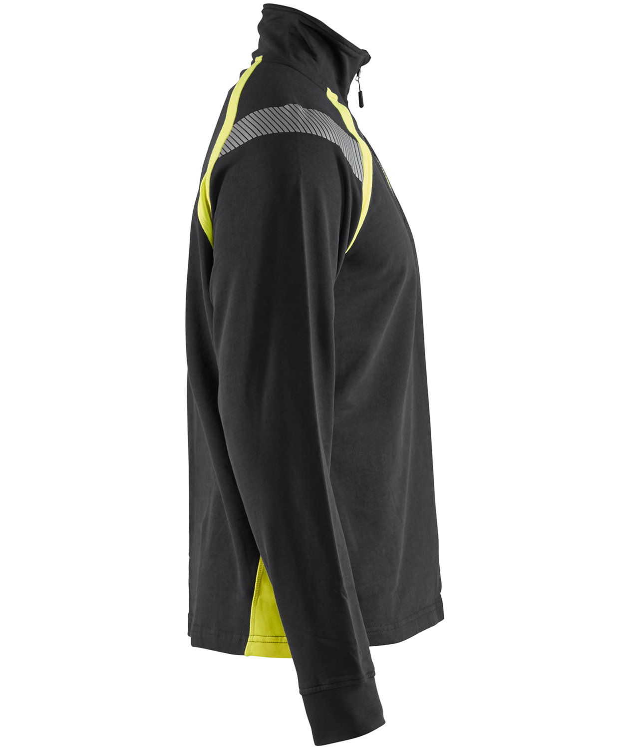 Bl&aring;kl&auml;der sweatshirt half zip, Svart/Hi-Vis Gul, large image number 3
