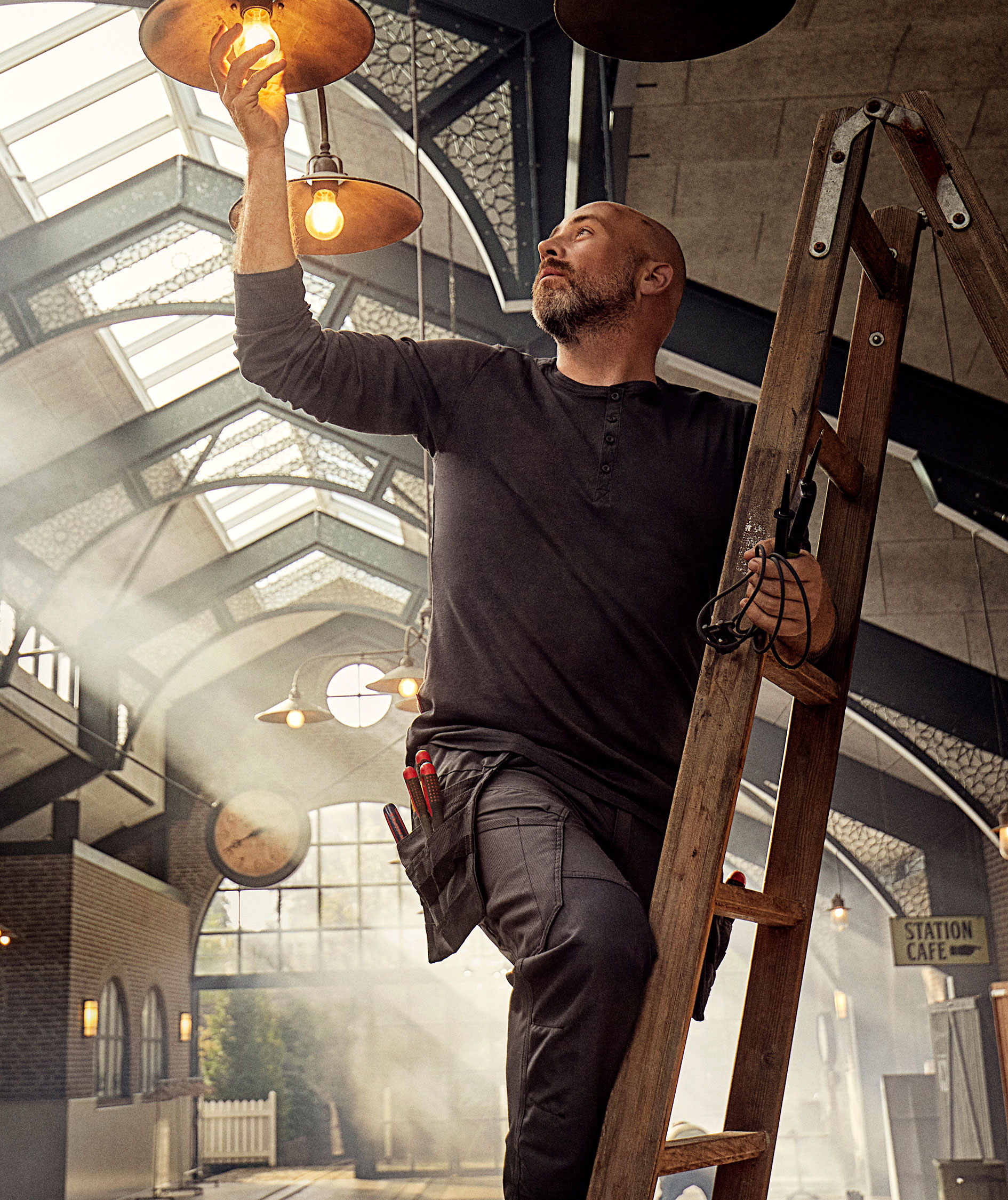 Engel X-treme arbetsbyxa Full stretch, Antracitgr&aring;, large image number 1