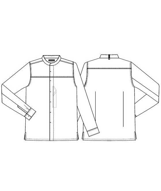 Kentaur modern fit kock-/service skjorta, Chambray Gr&aring;, large image number 2