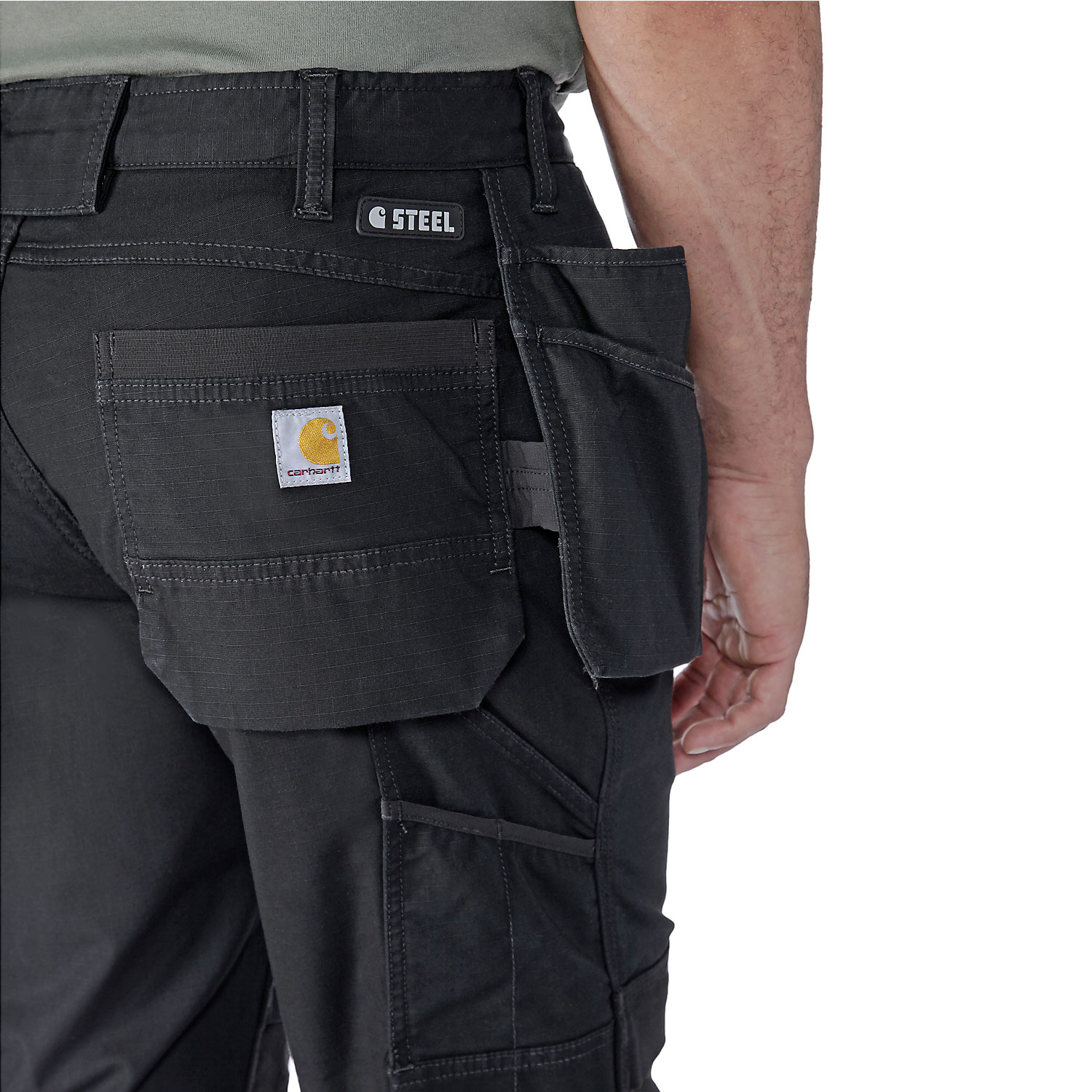 Carhartt Steel cargo hantverksbyxa, Black, large image number 6