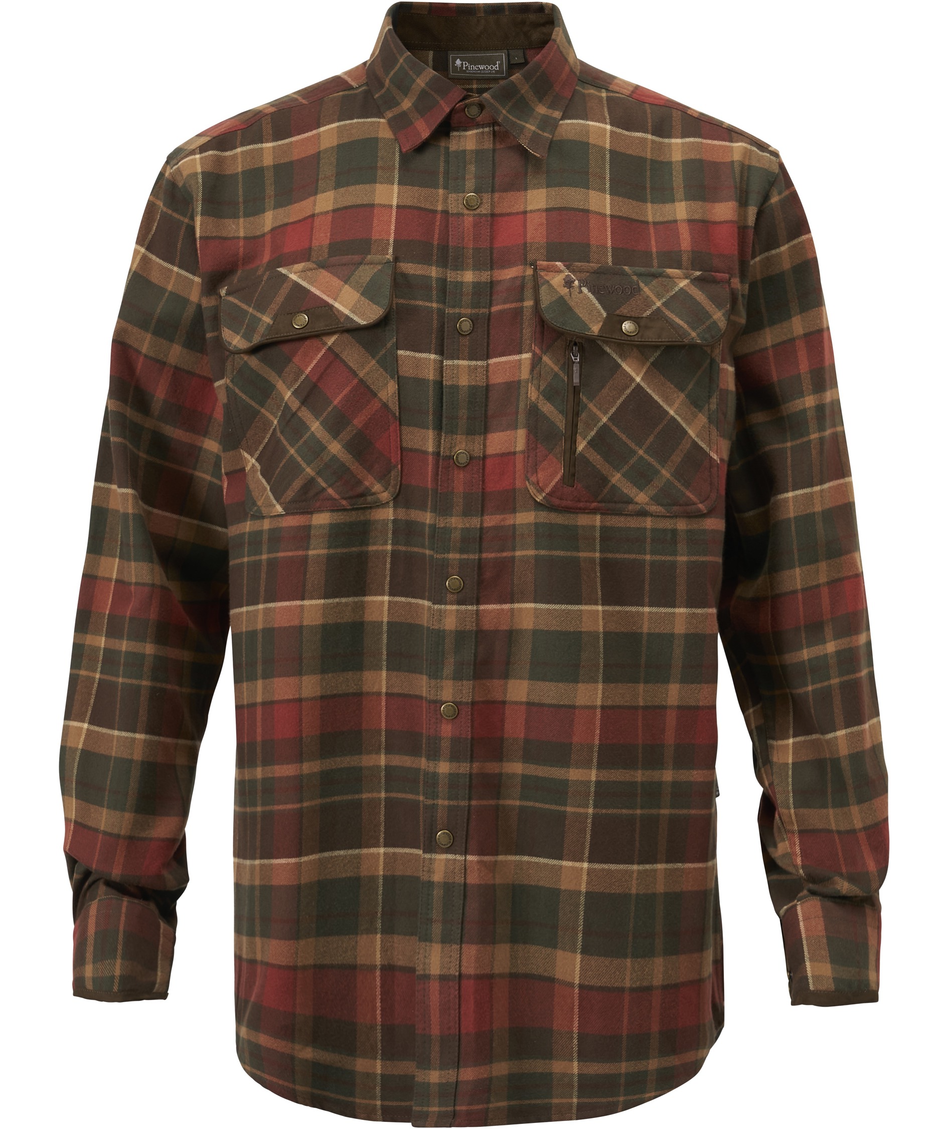 Pinewood Prestwick Exclusive skovmandsskjorte, Dark Green/Terracotta