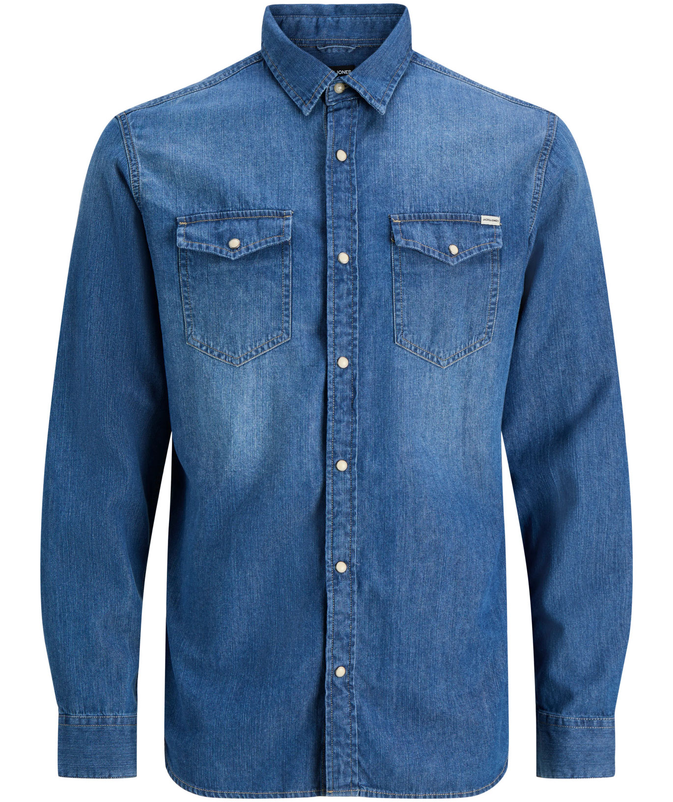 Jack & Jones JJESHERIDAN Slim fit skjorte, Medium Denim Blue, Medium Denim Blue, swatch