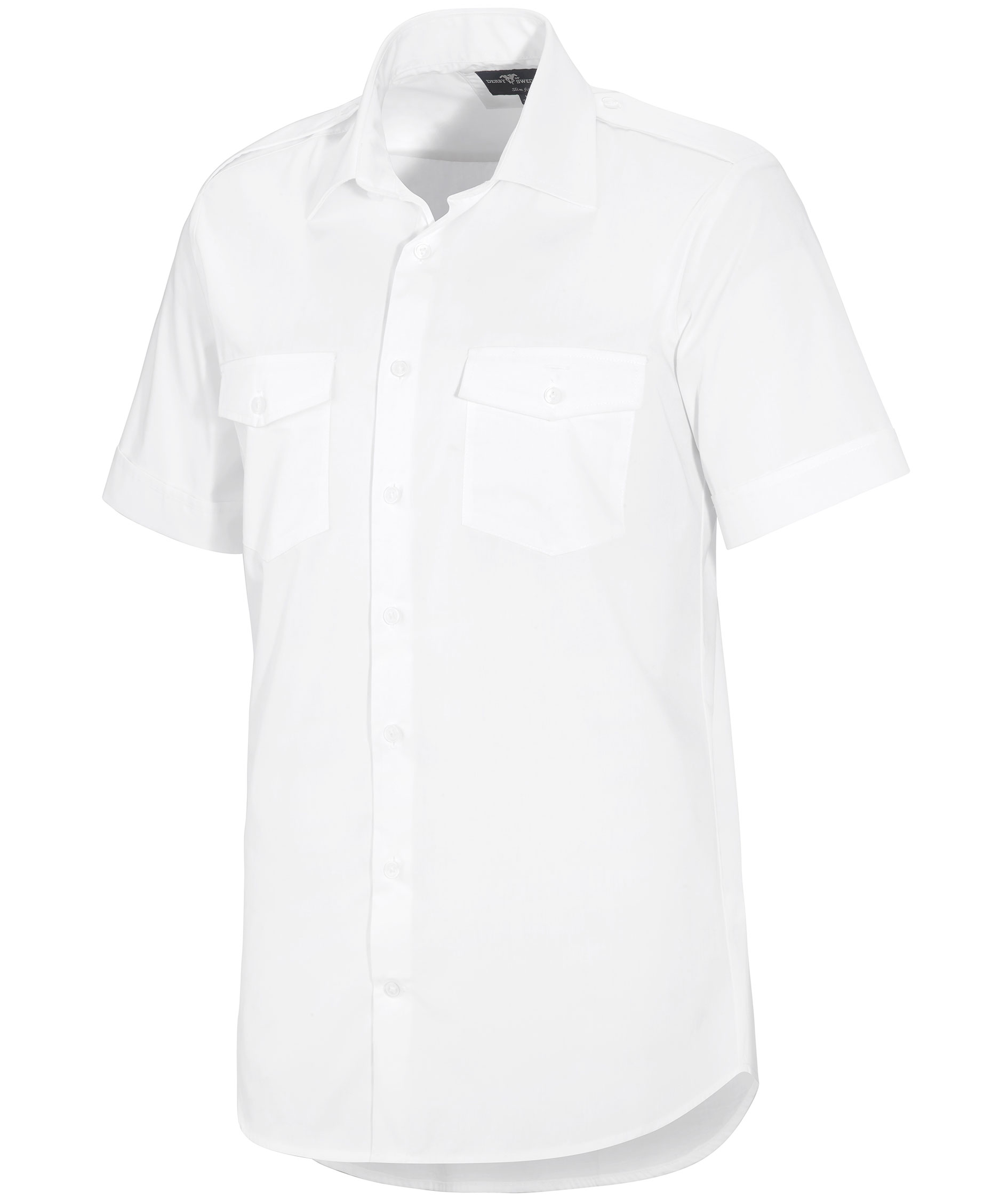 Derby of Sweden Maverick Slim fit short-sleeved pilot shirt, White, large image number 4