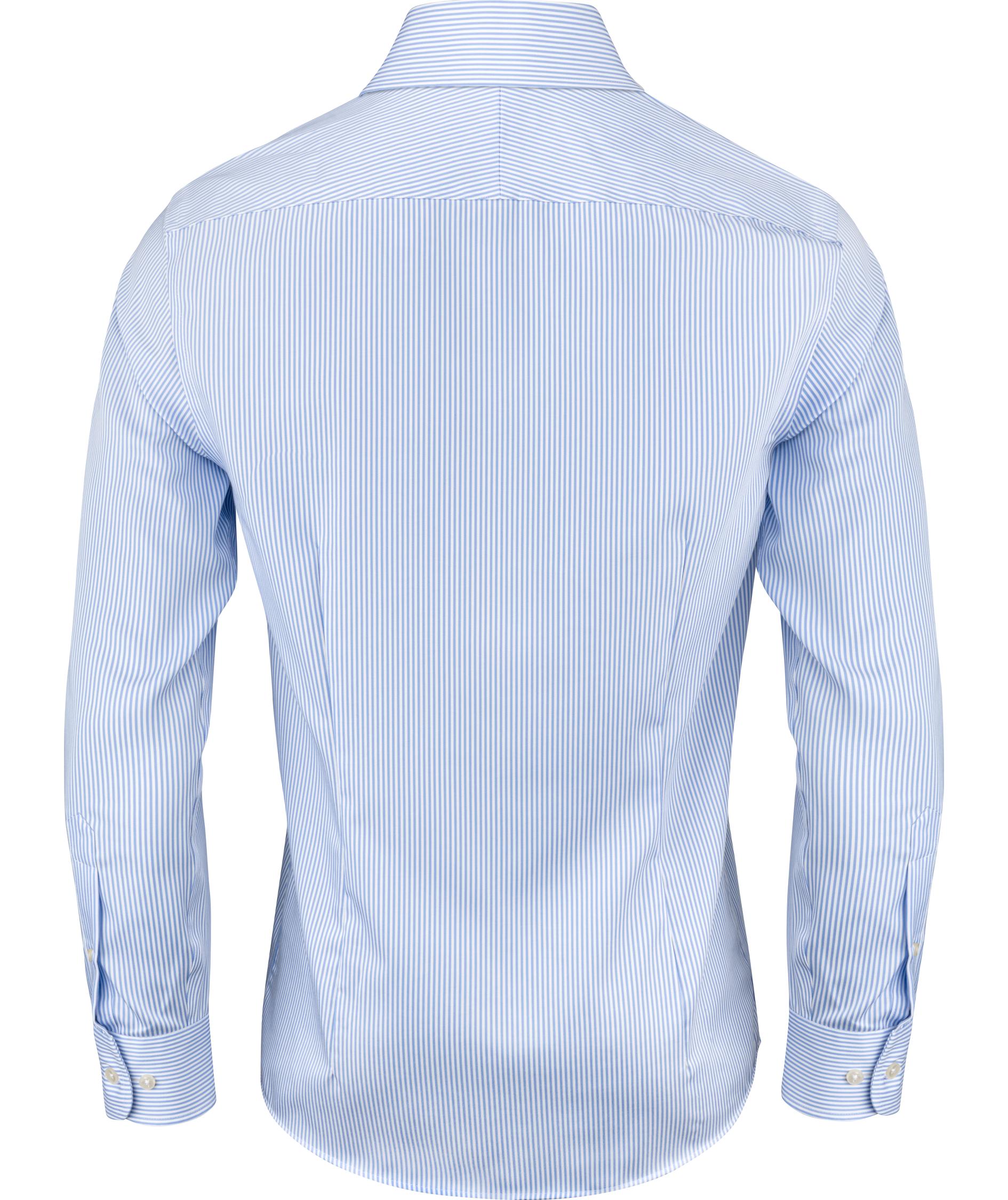 J. Harvest & Frost Twill Yellow Bow 50 slim fit skjorta, Sky Blue/Stripe