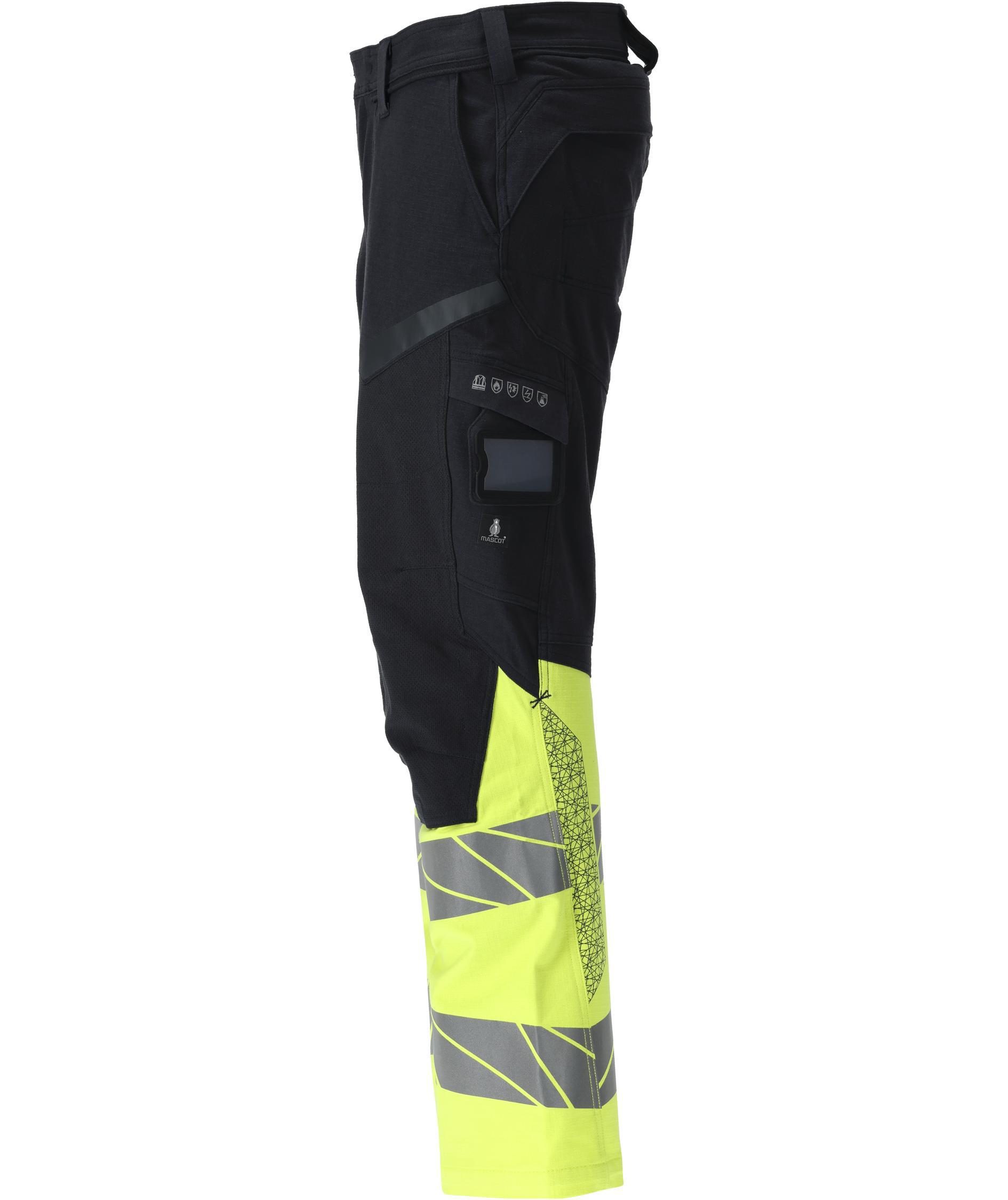 Mascot Accelerate Multisafe arbeidsbukse full stretch, M&oslash;rk Marine/Hi-Vis Gul, large image number 3
