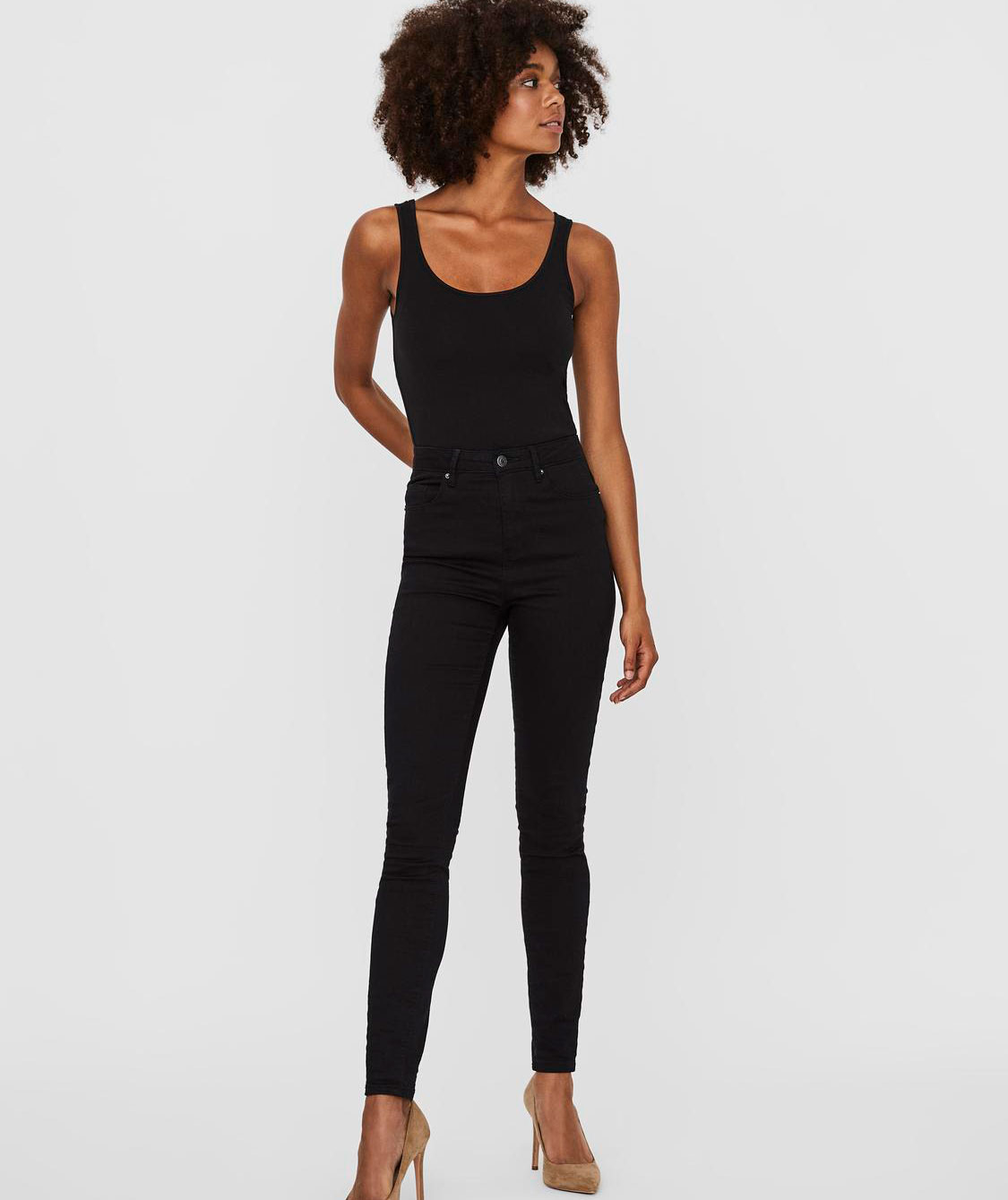 Vero Moda VMMAXI MY SOFT lang dame top, Black, large image number 4