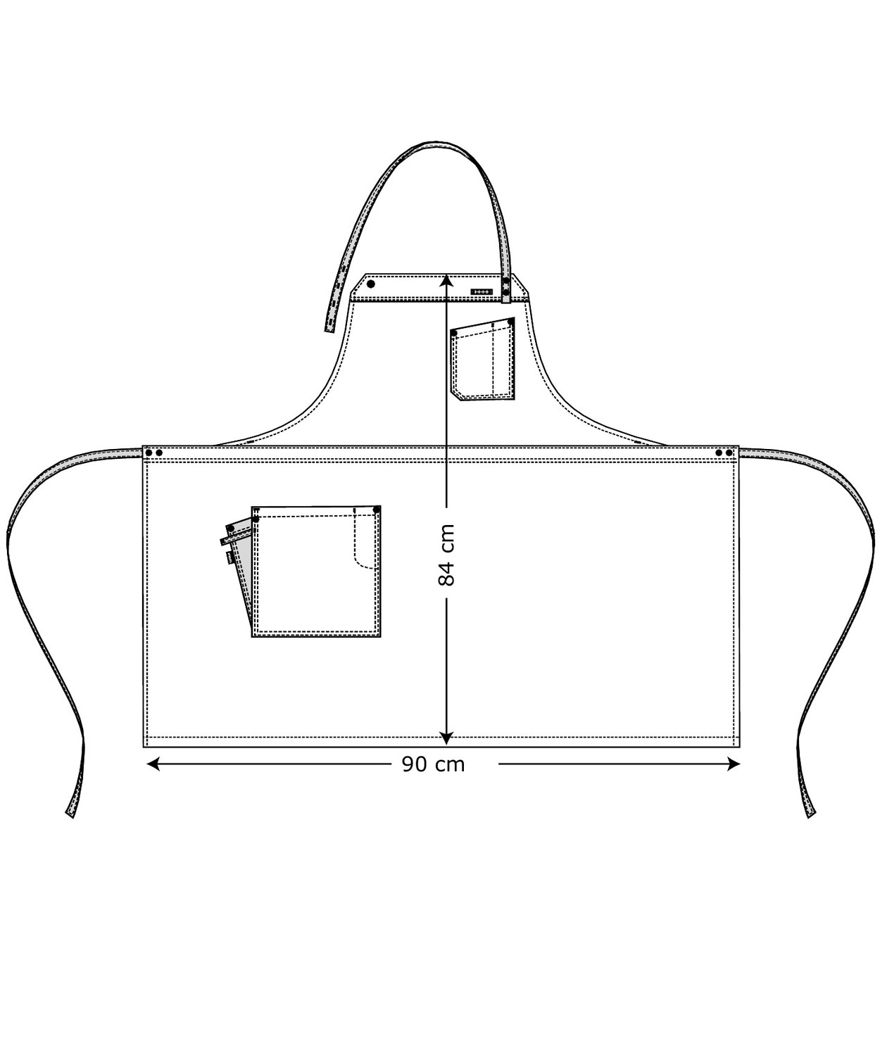 Kentaur Raw bib apron with pockets, Sailorblue, Sailorblue, large image number 2