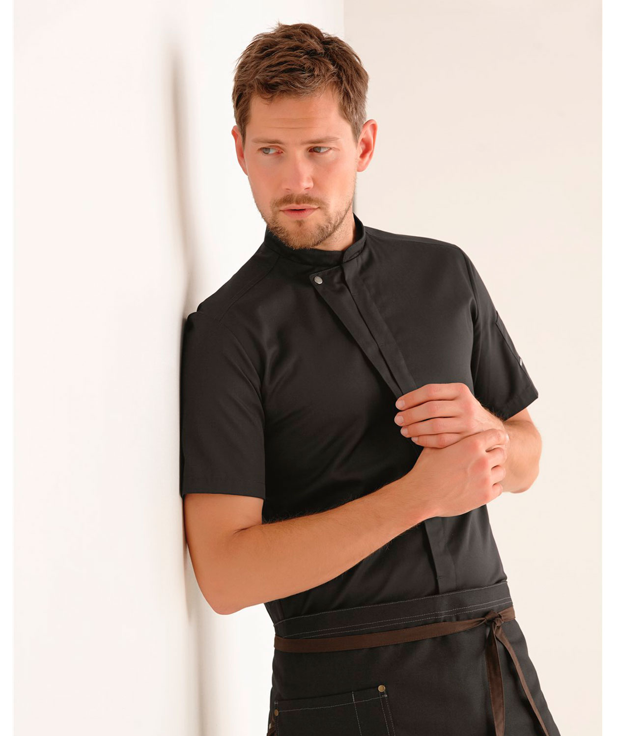 Kentaur kort&auml;rmad kock-/serveringsjacka, Svart