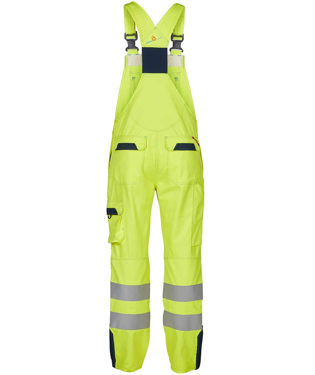 Engel Safety+ Multinorm h&auml;ngselbyxa, Gul/Marinbl&aring;