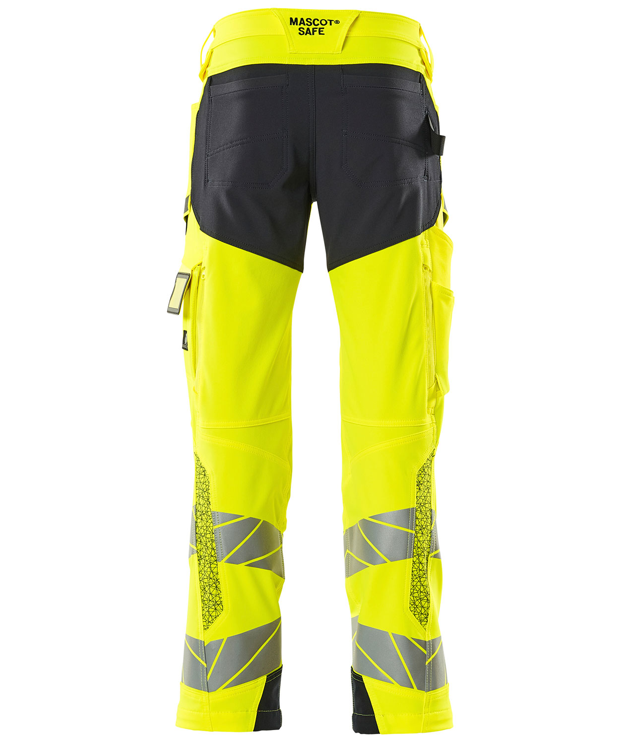 Mascot Accelerate Safe arbetsbyxa full stretch, Varsel Gul/M&ouml;rk Marinbl&aring;, large image number 1