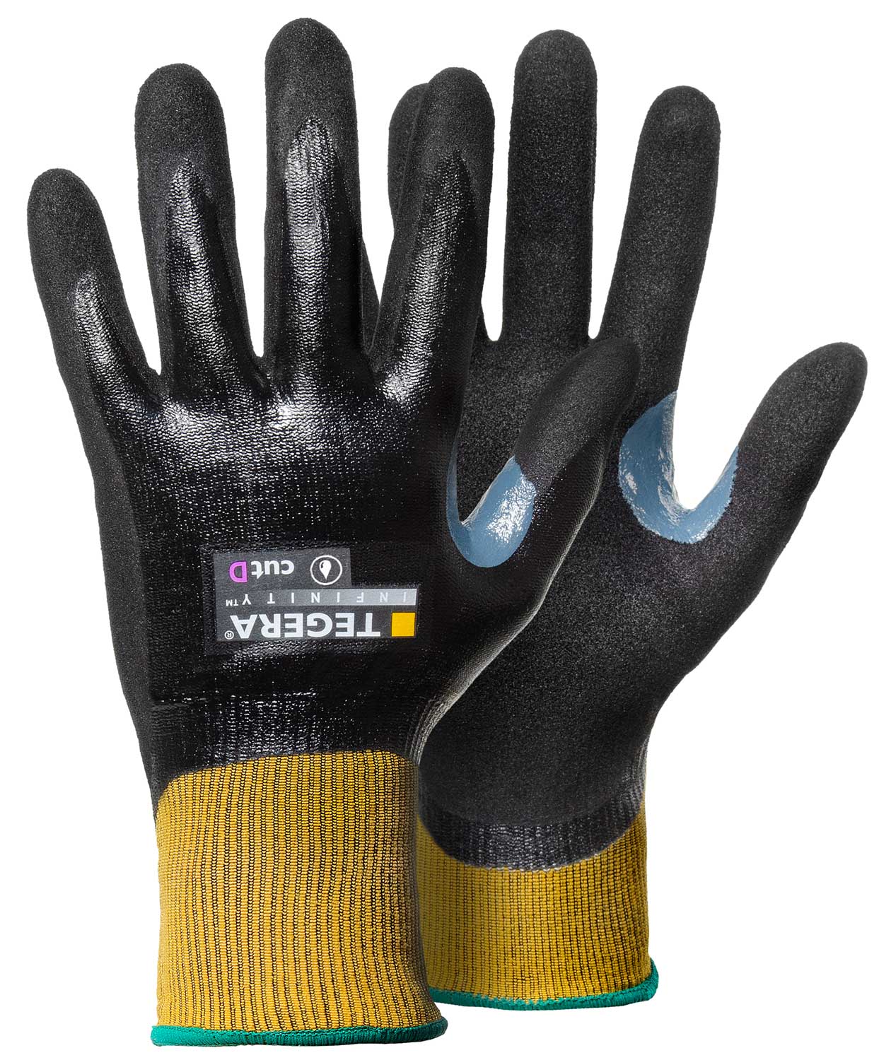 Tegera 8812 Infinity skj&aelig;rehansker Cut D, Svart/Gul