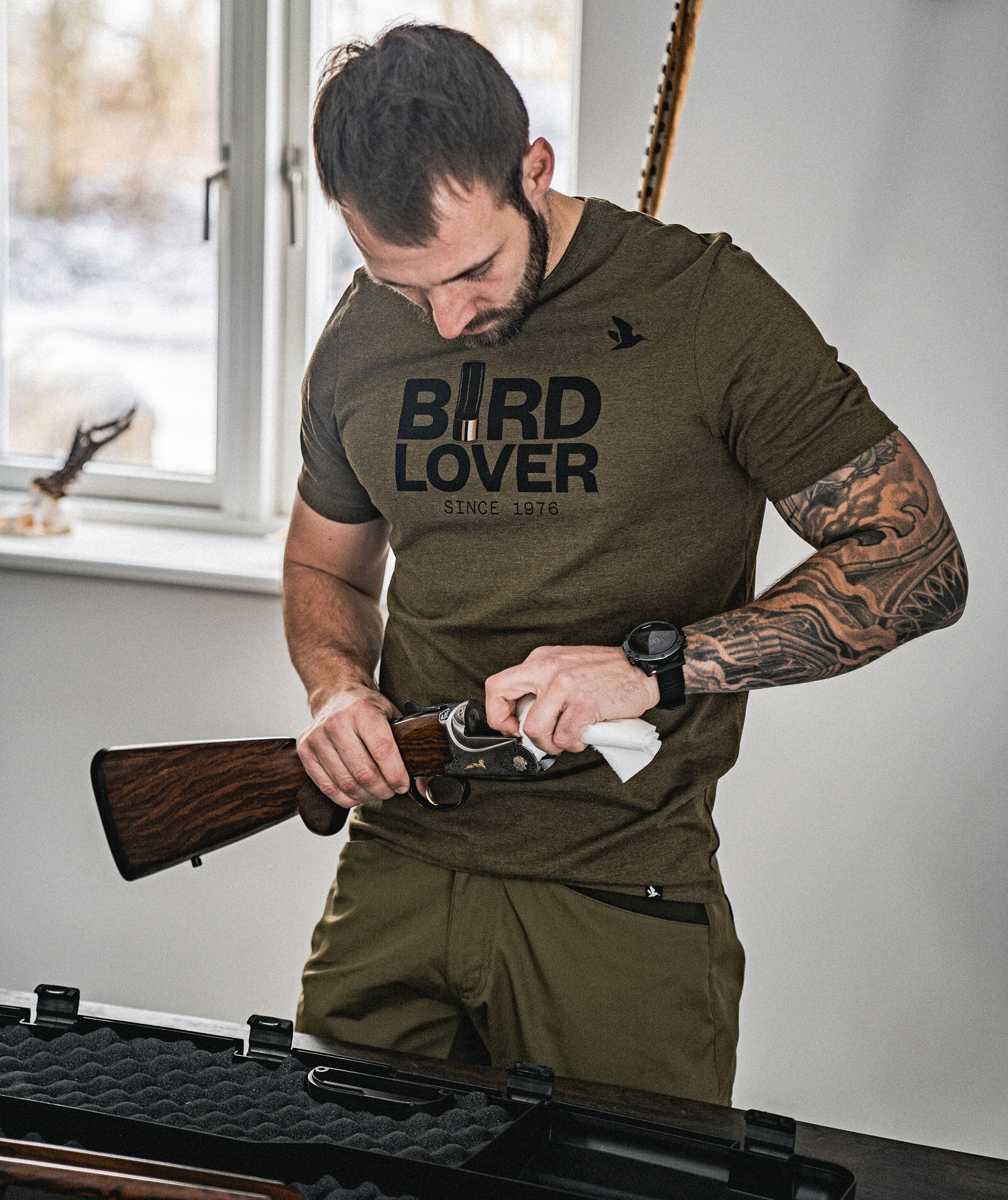 Seeland Bird Lover T-shirt, Dark olive melange, large image number 7