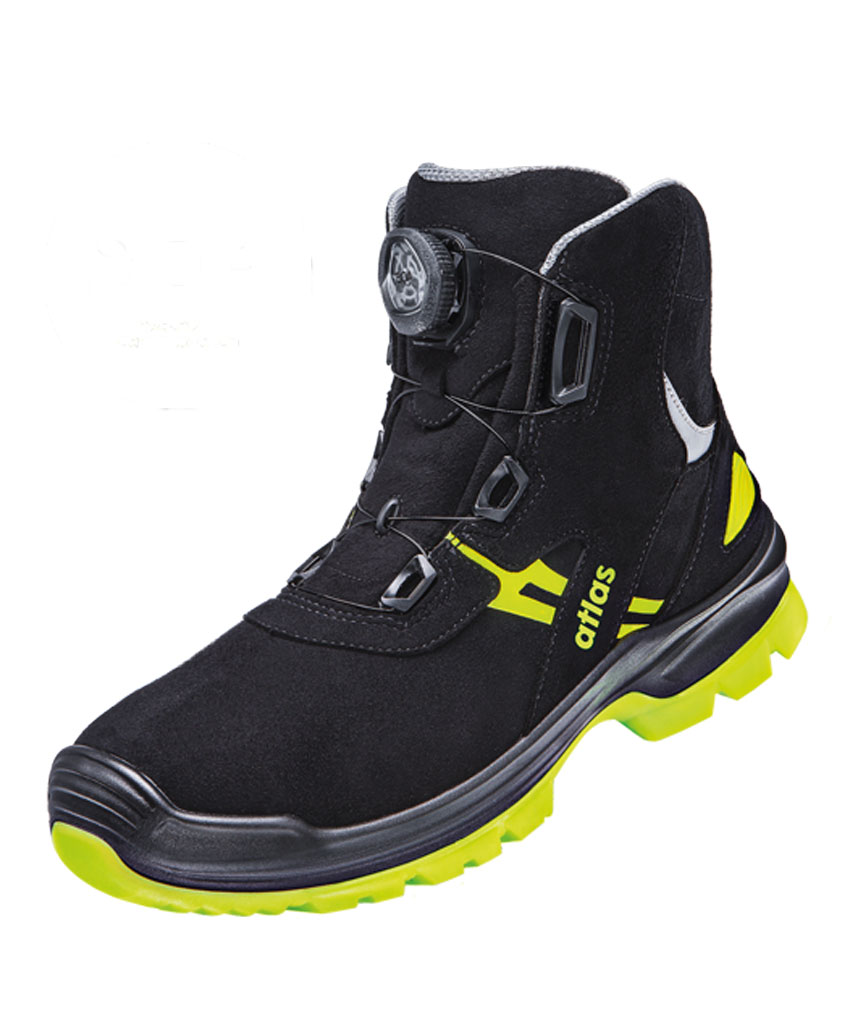 Atlas Flash 8255 Boa&reg; safety boots S3, Black/Neon Yellow