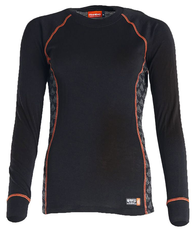 Tranemo FR underst&auml;llstr&ouml;ja dam med merinoull, Svart/Gr&aring;