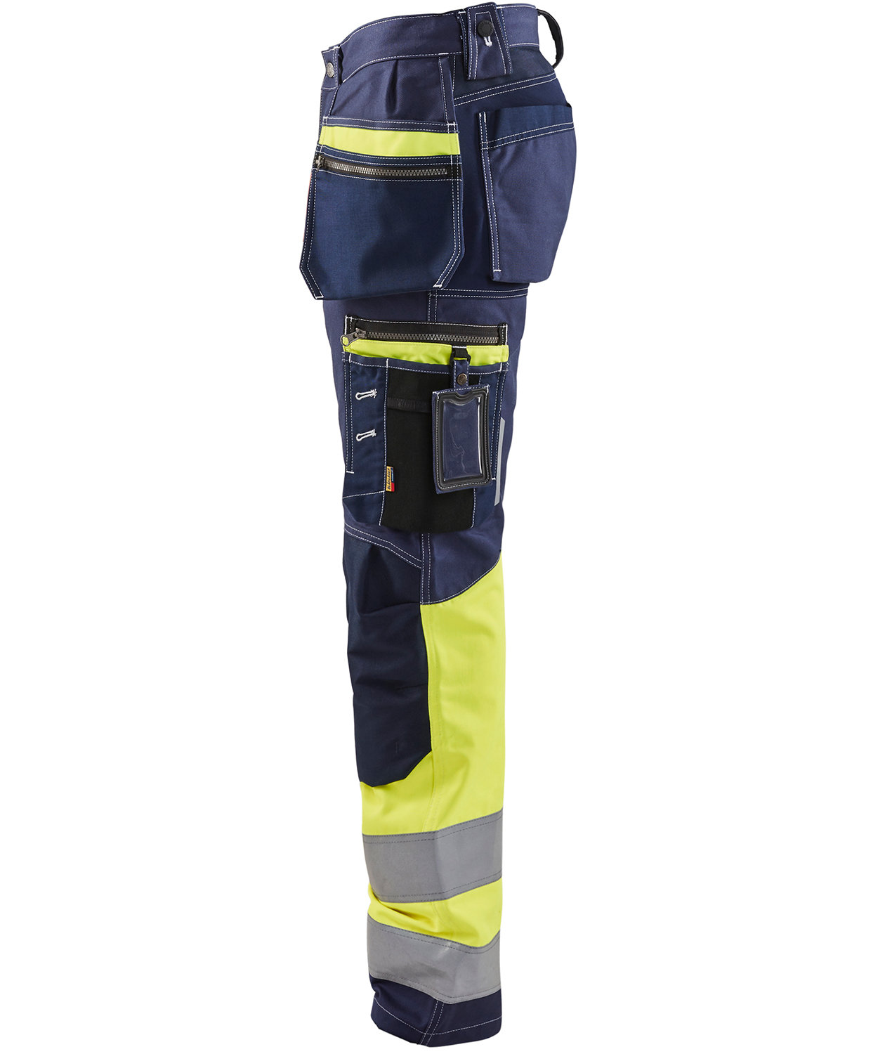Bl&aring;kl&auml;der h&aring;ndverksbukse, Marine/Hi-Vis gul, large image number 2
