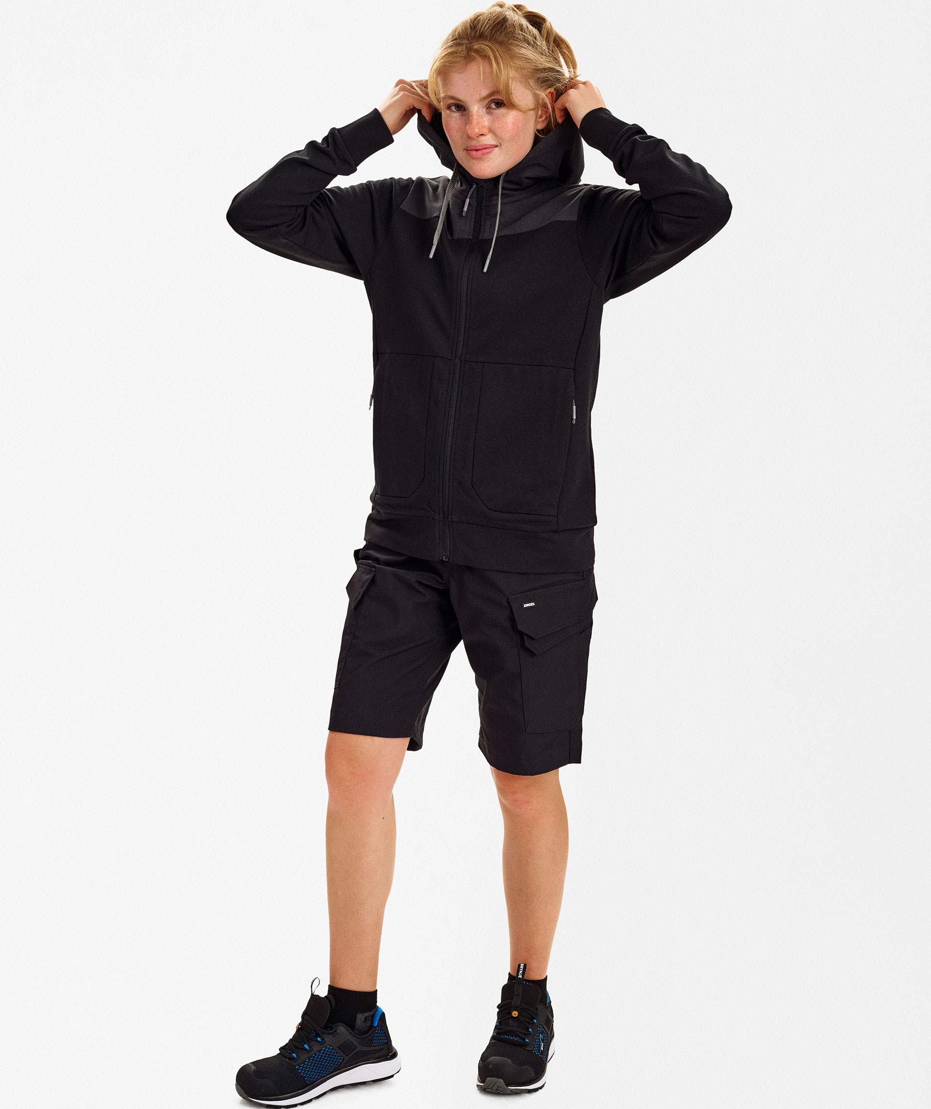 Engel Entire hoodie med dragkedja dam, Black/Anthracite Grey, large image number 2